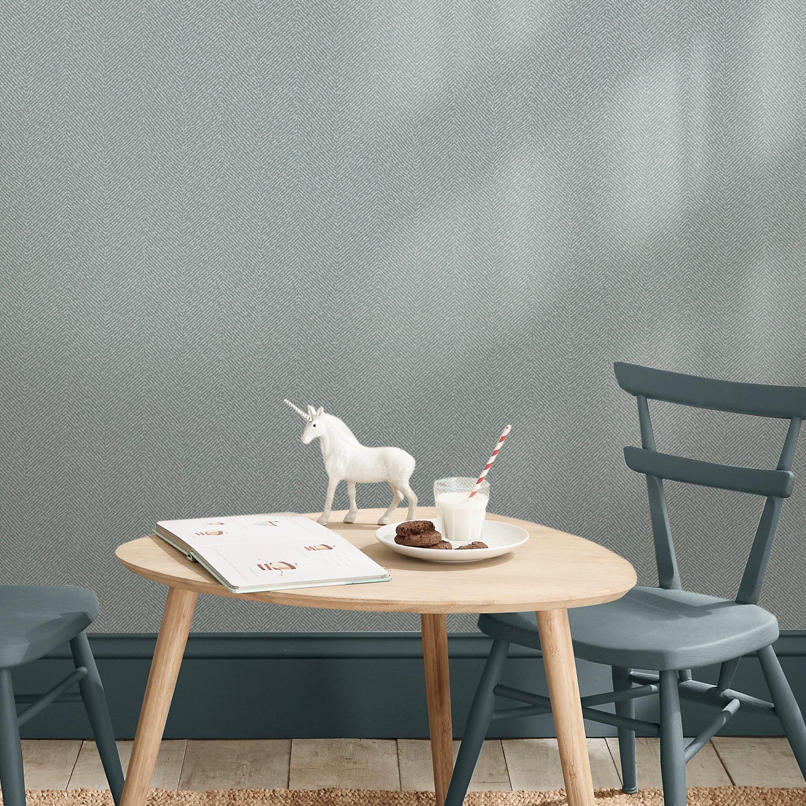 Morning Fog - Sophie Allport - Herringbone Texture Wallpaper - 2