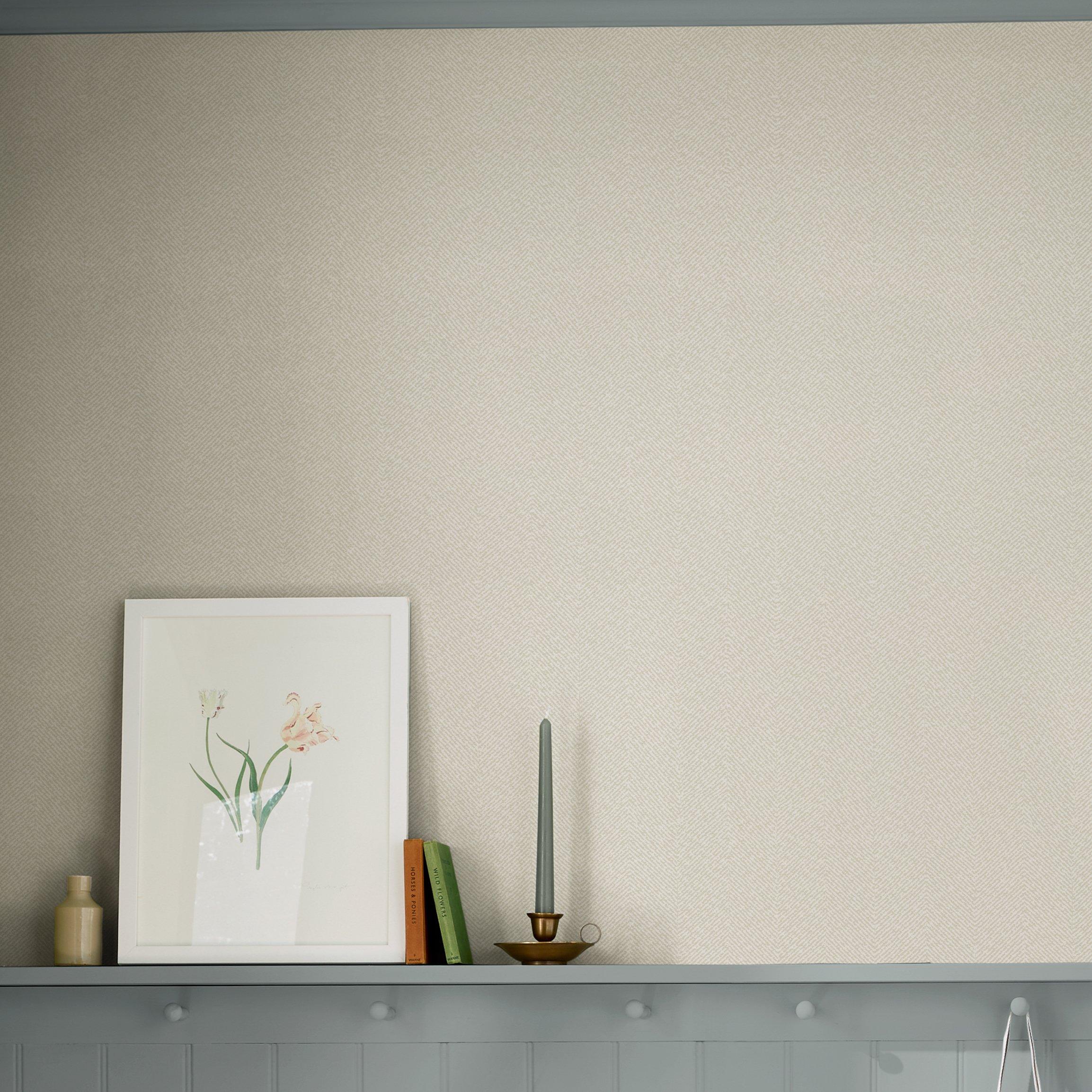 Uppingham Grey - Sophie Allport - Herringbone Texture Wallpaper - 2