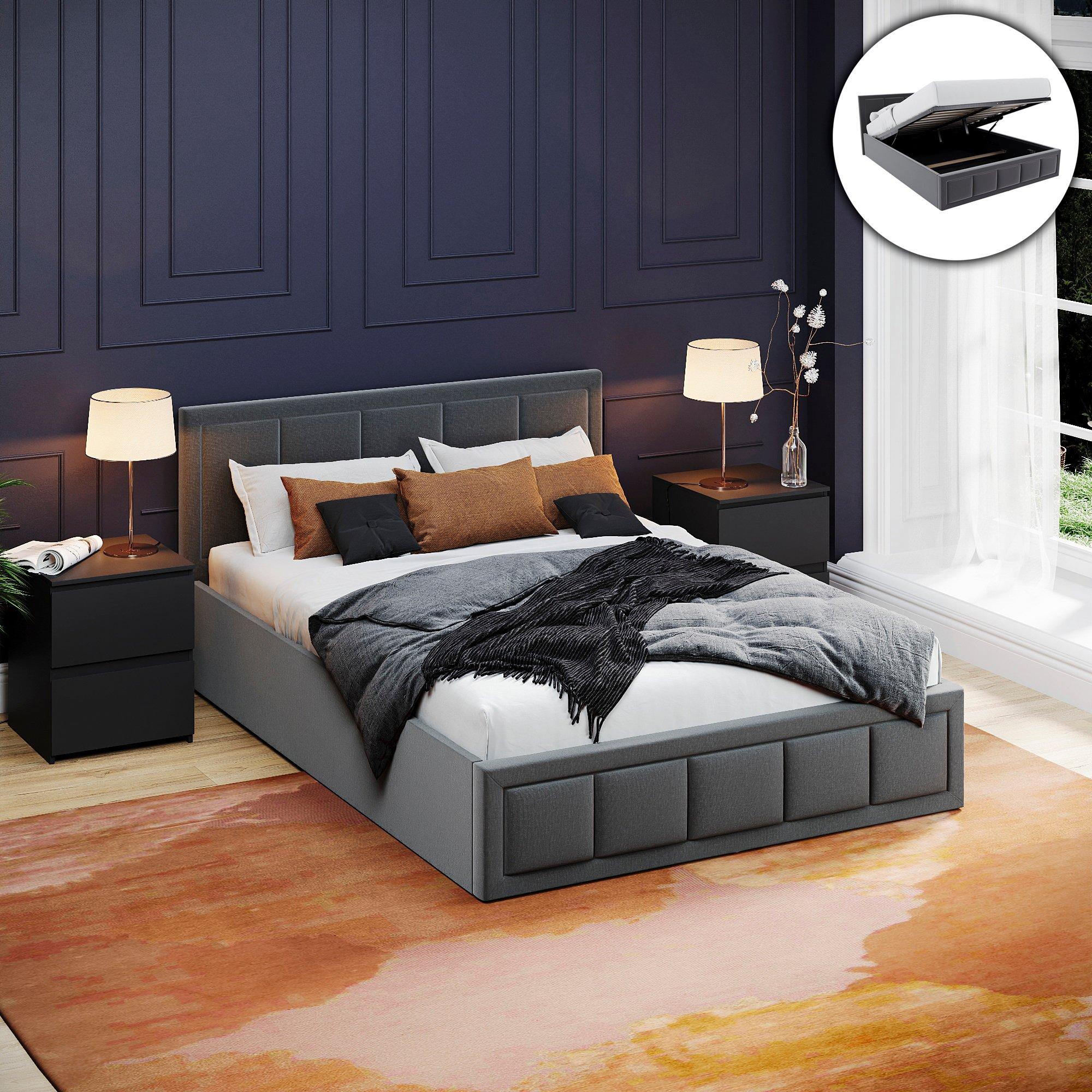 Lassic  Vida Designs Vanita Double Ottoman Fabric Bed Ukfr - Dark Grey - Double