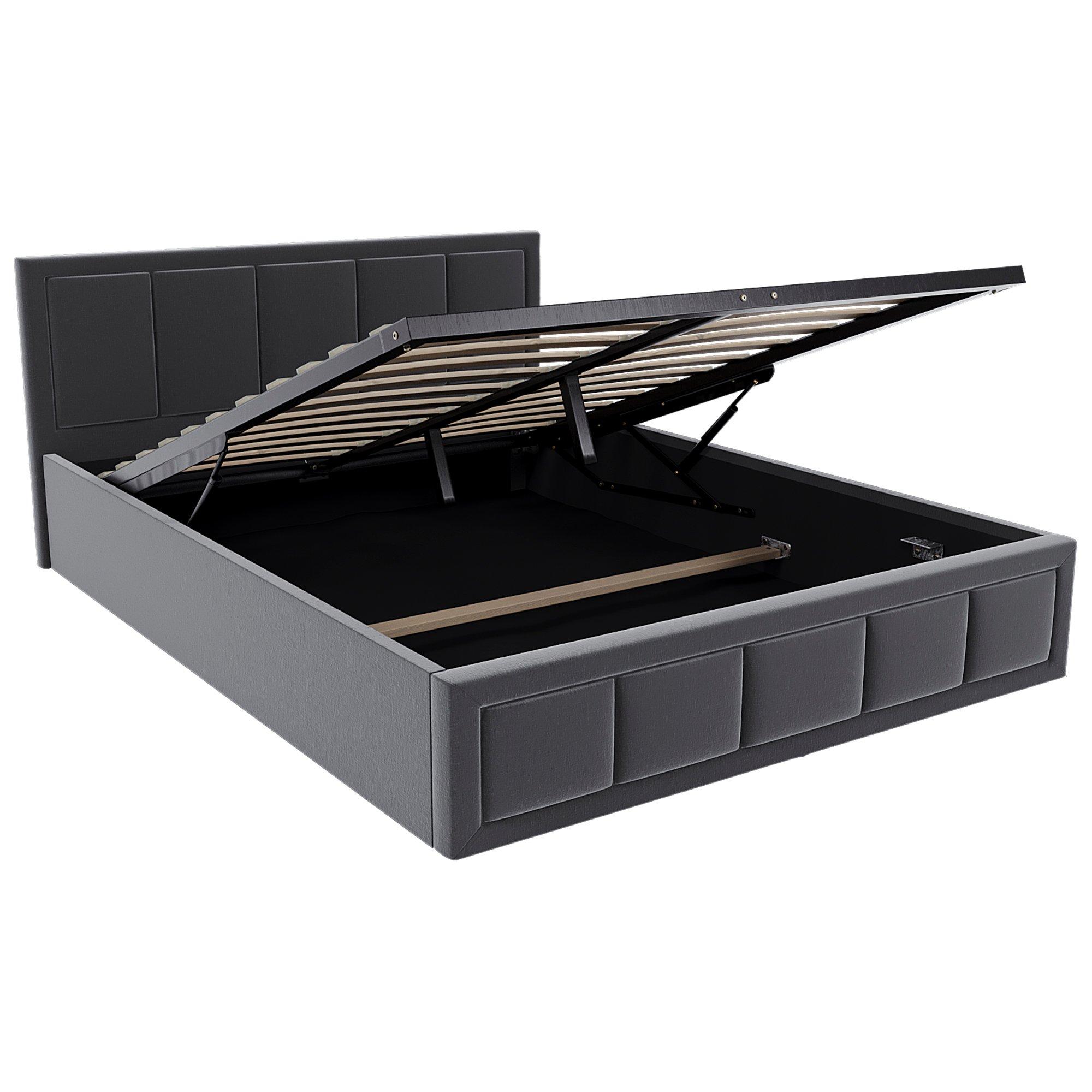 Dark Grey - Lassic - Vida Designs Vanita Double Ottoman Fabric Bed UKFR - 7