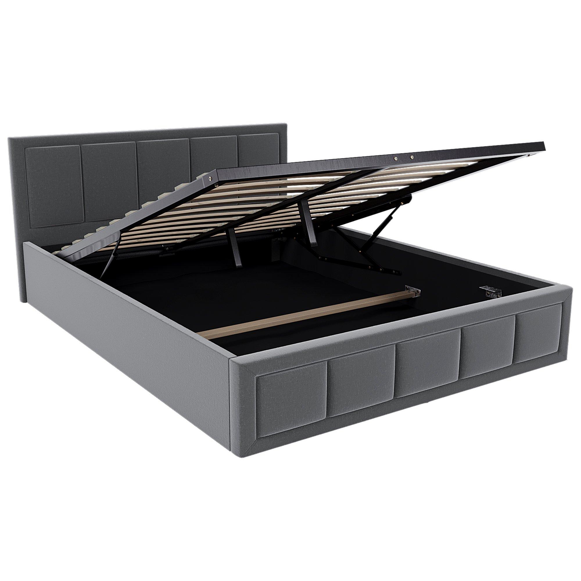 Light Grey - Lassic - Vida Designs Vanita Double Ottoman Fabric Bed UKFR - 7