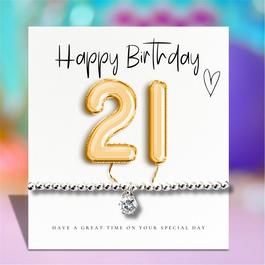 Aye Do 21st Birthday Balloons Message Card & Bracelet