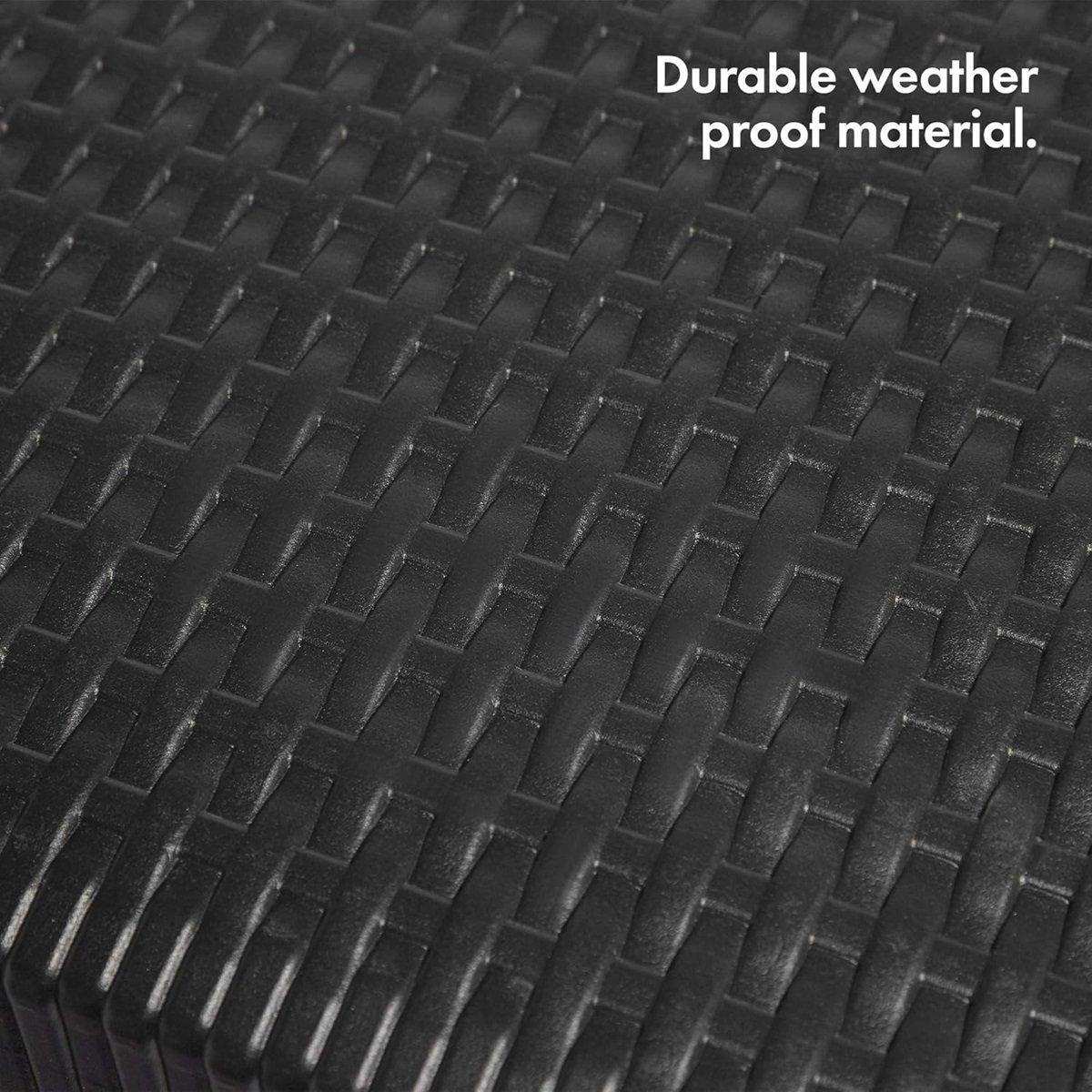 Black - VonHaus - Rimini Faux Black Rattan Foldable Table - 6