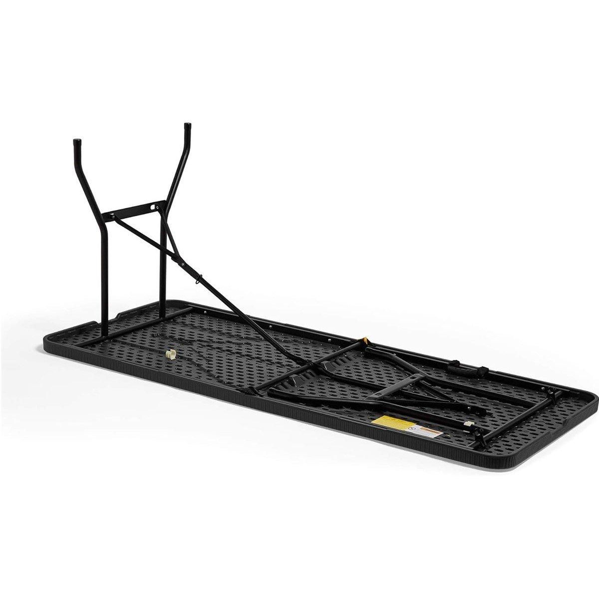 Black - VonHaus - Rimini Faux Black Rattan Foldable Table - 7