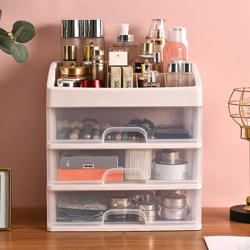 Sheonly  3-Tier Makeup Organizer With Compartments White