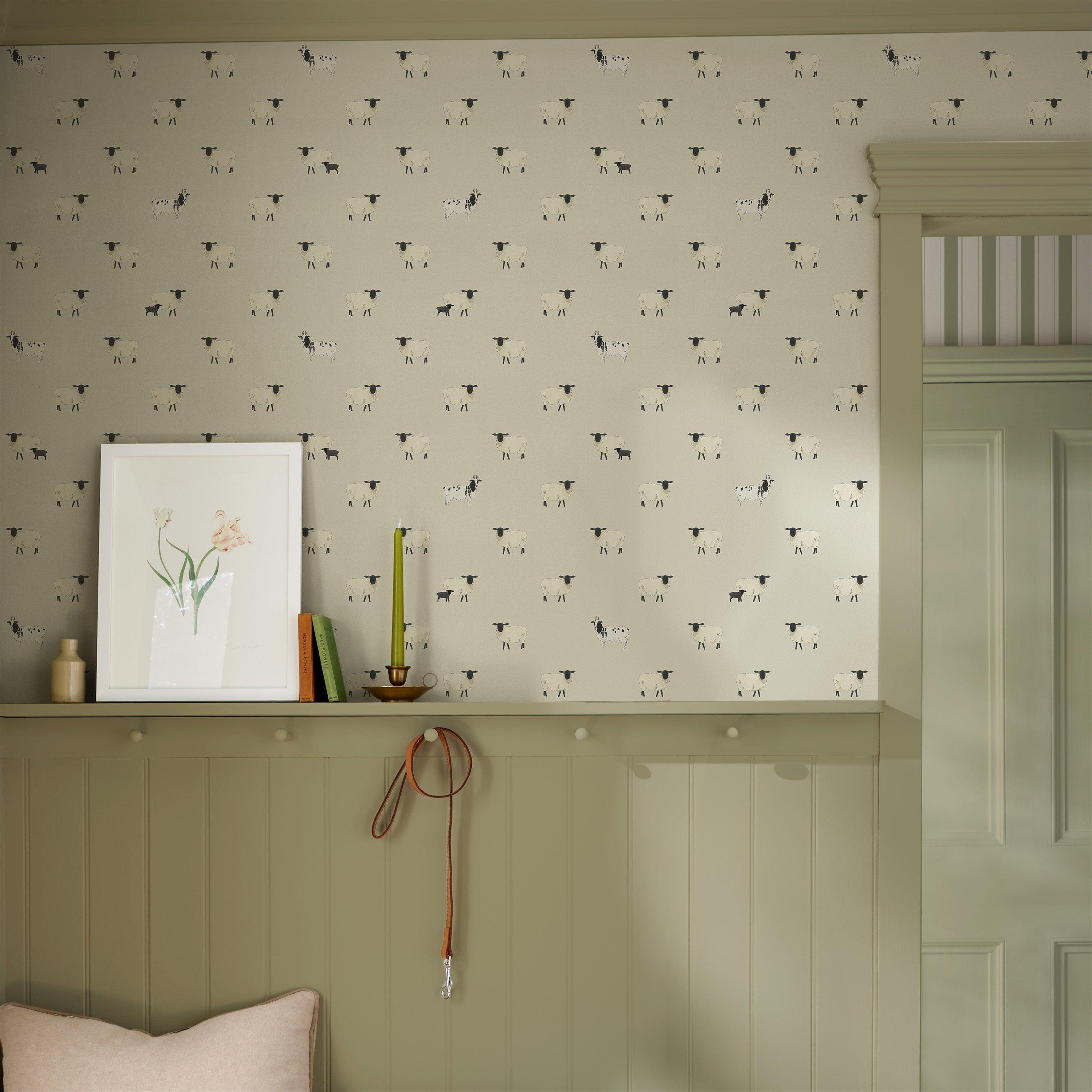 Off White - Sophie Allport - Sheep Wallpaper - 2