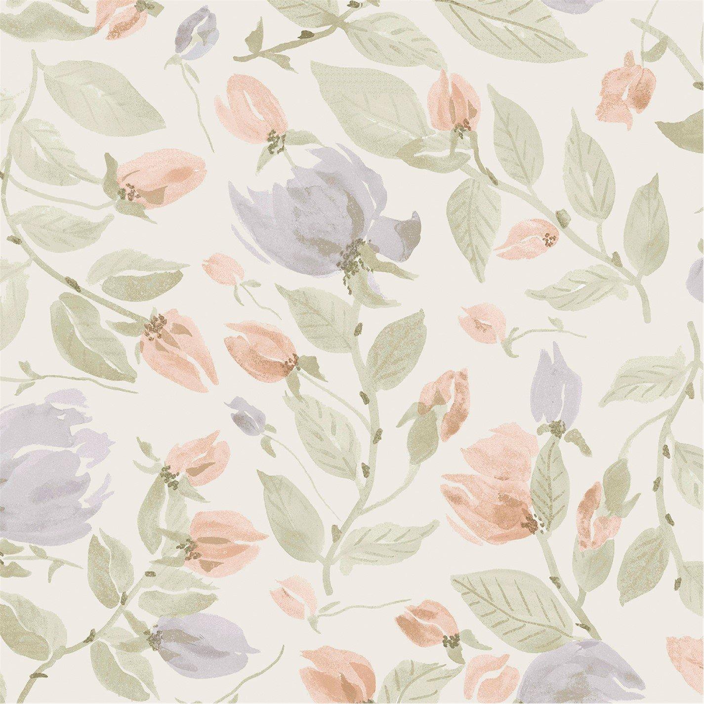 Laura Ashley  Orisia Peony Wallpaper Pale Sage Green