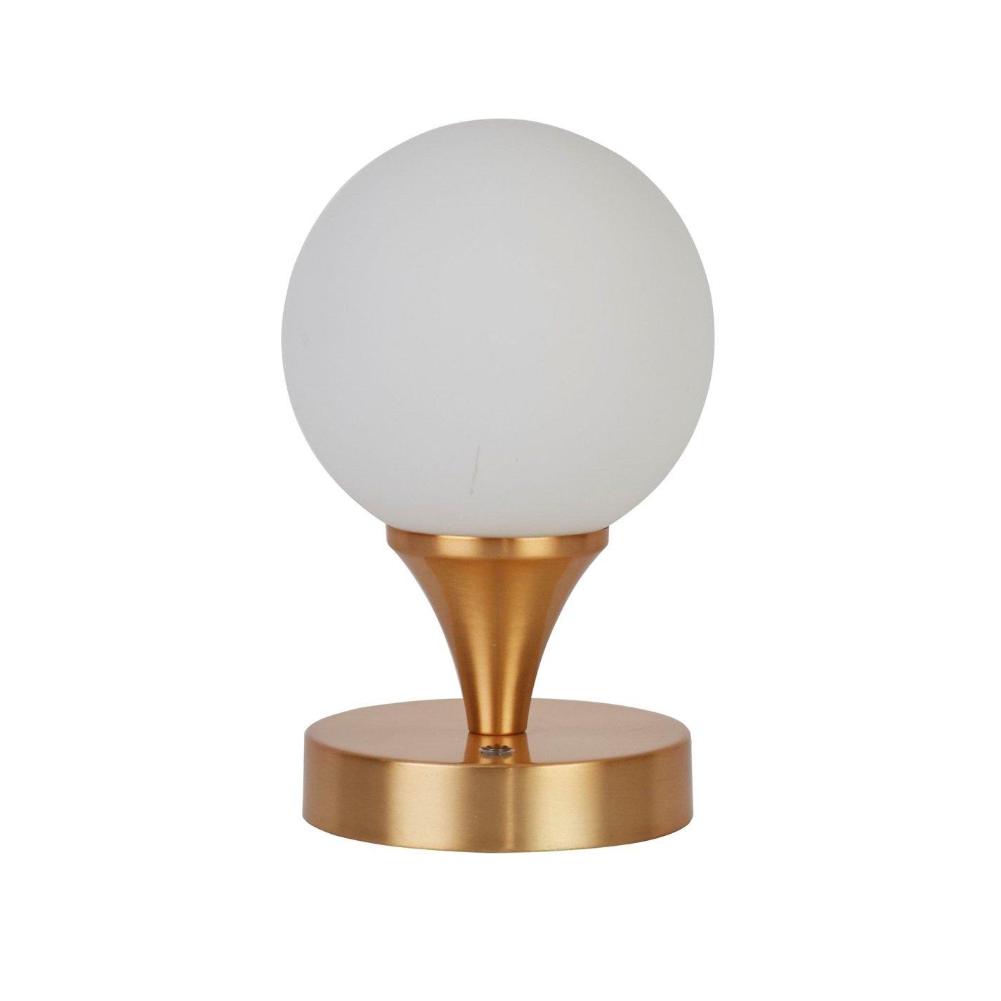 Gold - Lighting Collection - Rechargable White Opal Glass Table Lamp - 2