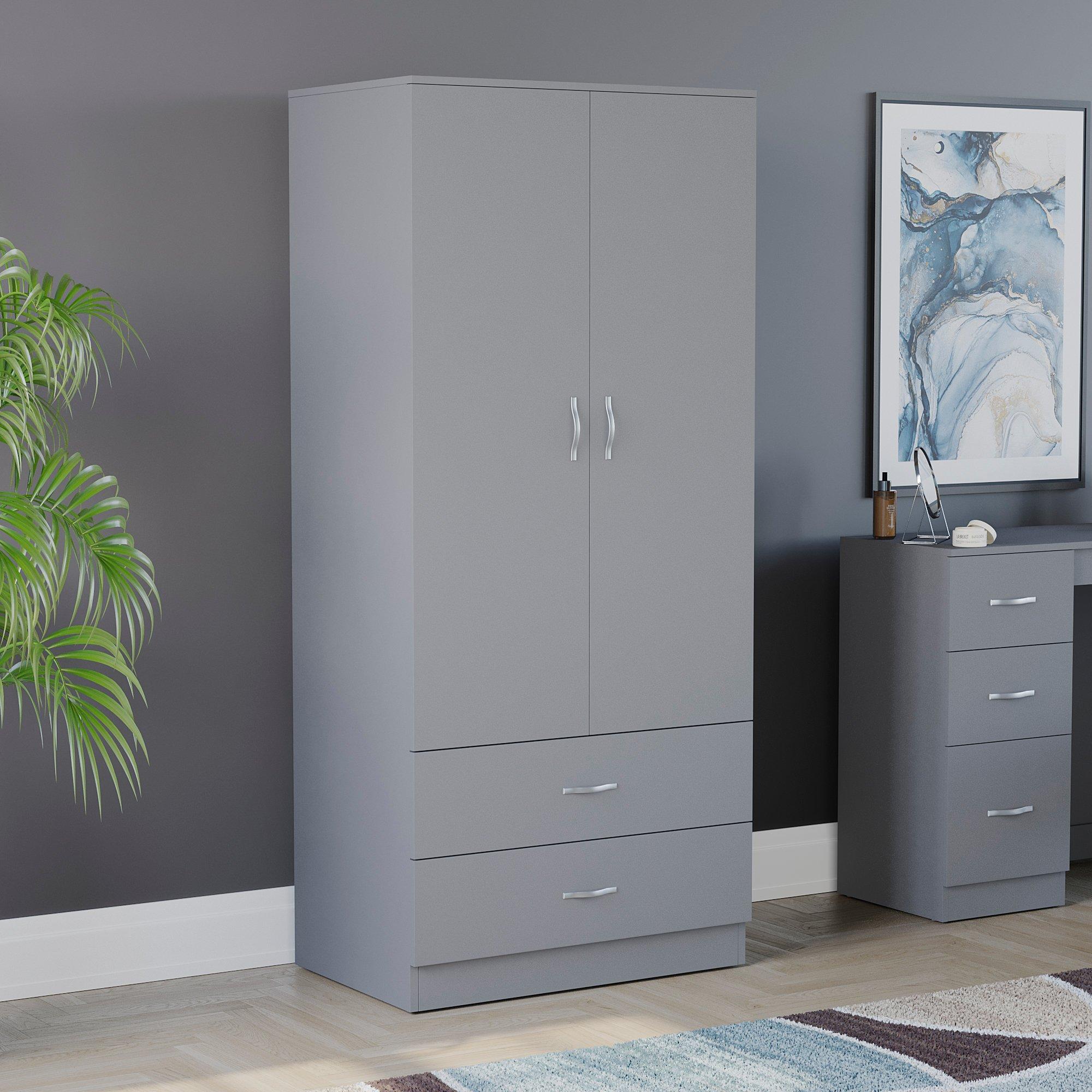 Lassic  Vida Designs Riano 2 Door 2 Drawer Wardrobe - Grey - 2+2