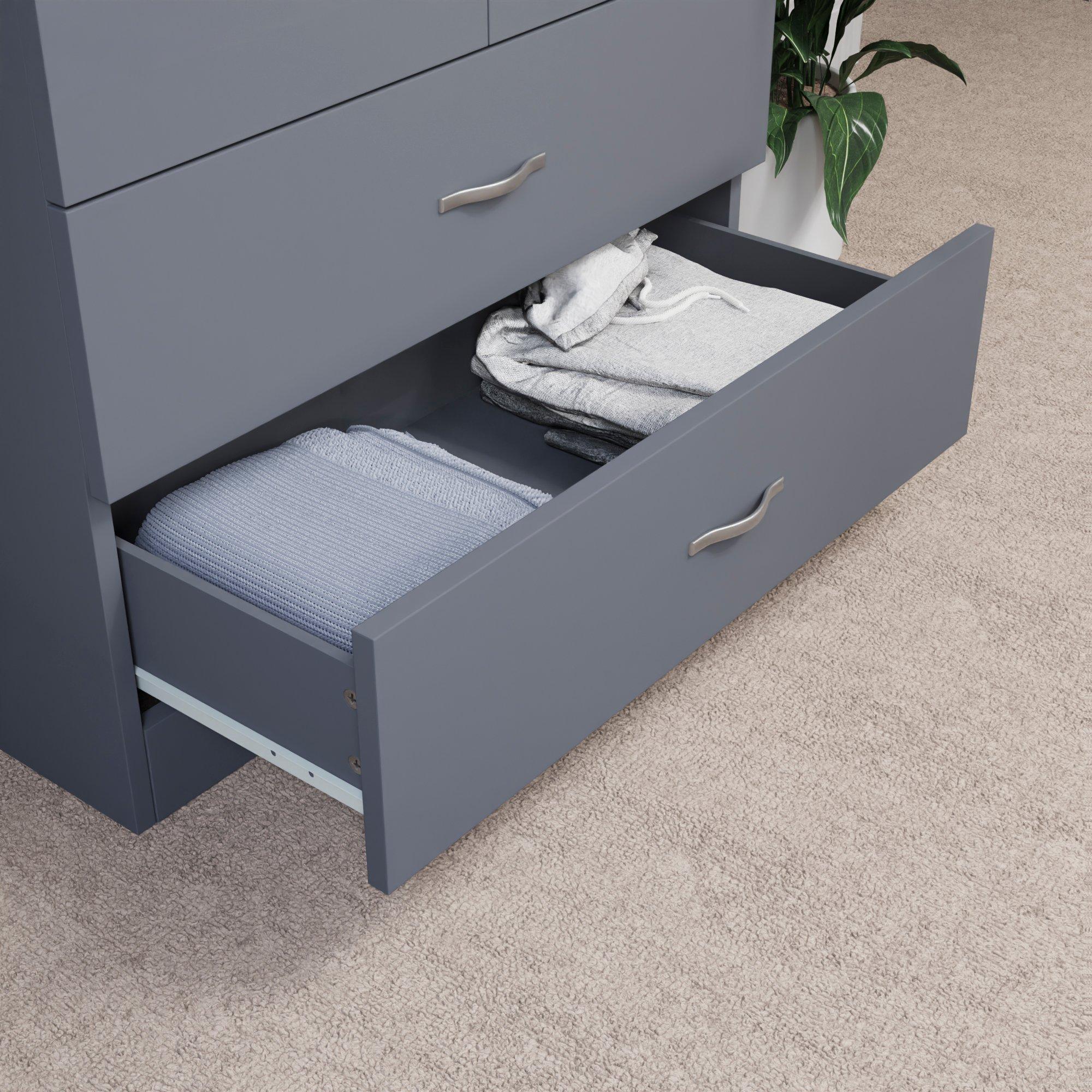 Grey - Lassic - Vida Designs Riano 2 Door 2 Drawer Wardrobe - 5