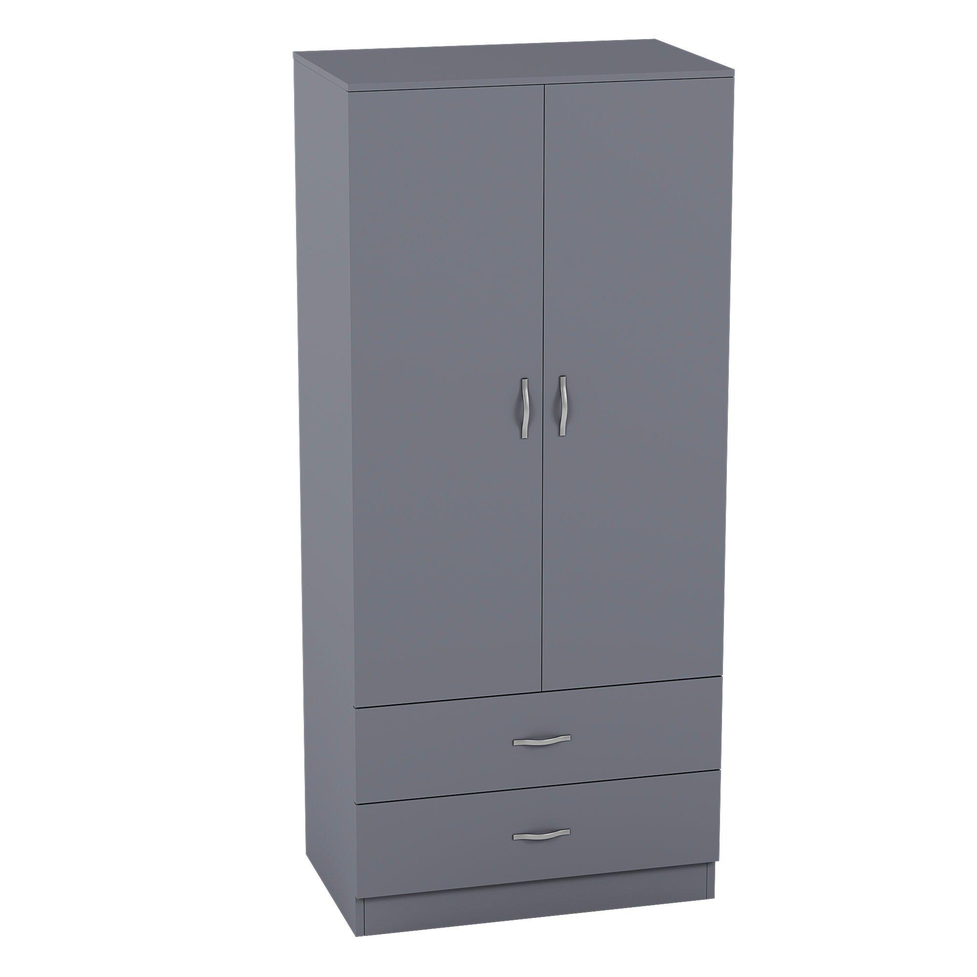 Grey - Lassic - Vida Designs Riano 2 Door 2 Drawer Wardrobe - 9