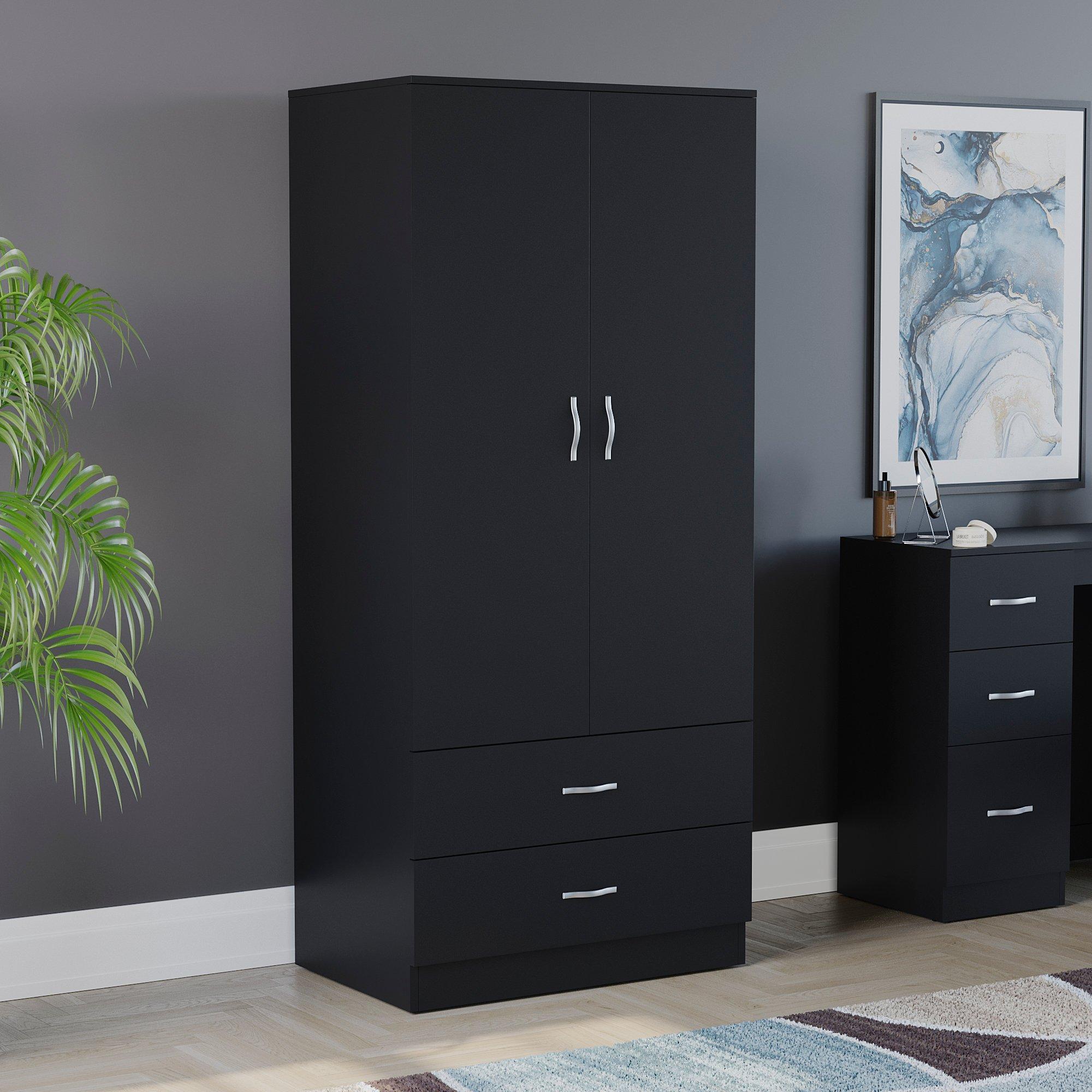 Lassic  Vida Designs Riano 2 Door 2 Drawer Wardrobe - Black - 2+2