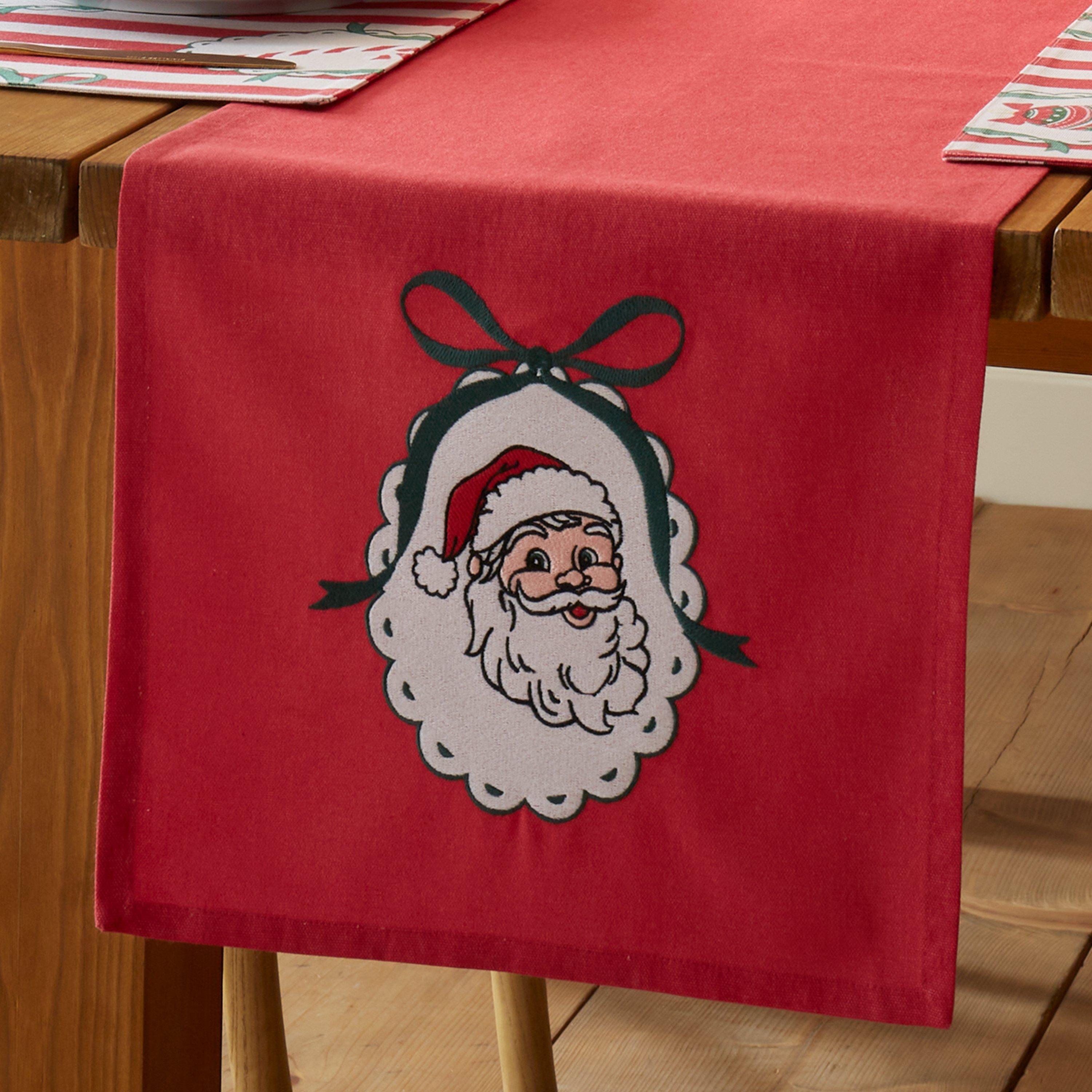 Red - Catherine Lansfield - Christmas Vintage Stripe Dining Table Runner - 2