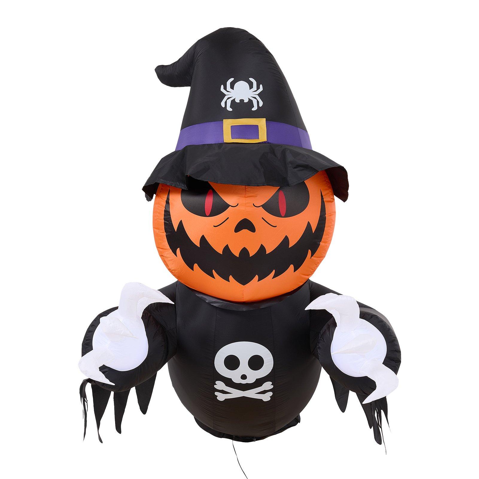 Multi - LIFE IDEAS - 100cm Blow-Up Halloween Pumpkin Witch Inflatable - 3