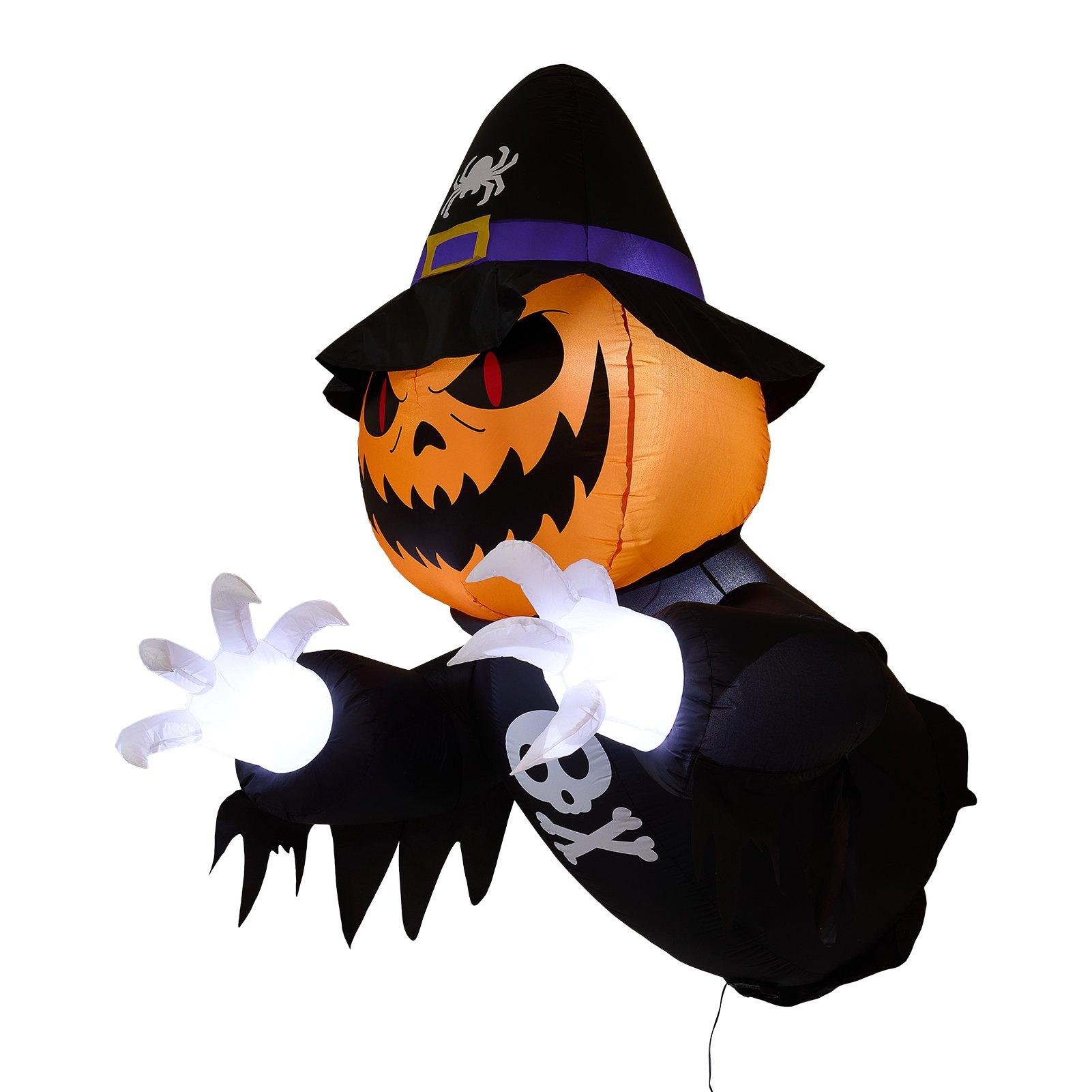 Multi - LIFE IDEAS - 100cm Blow-Up Halloween Pumpkin Witch Inflatable - 4