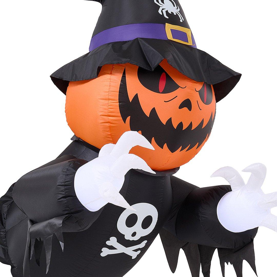Multi - LIFE IDEAS - 100cm Blow-Up Halloween Pumpkin Witch Inflatable - 6