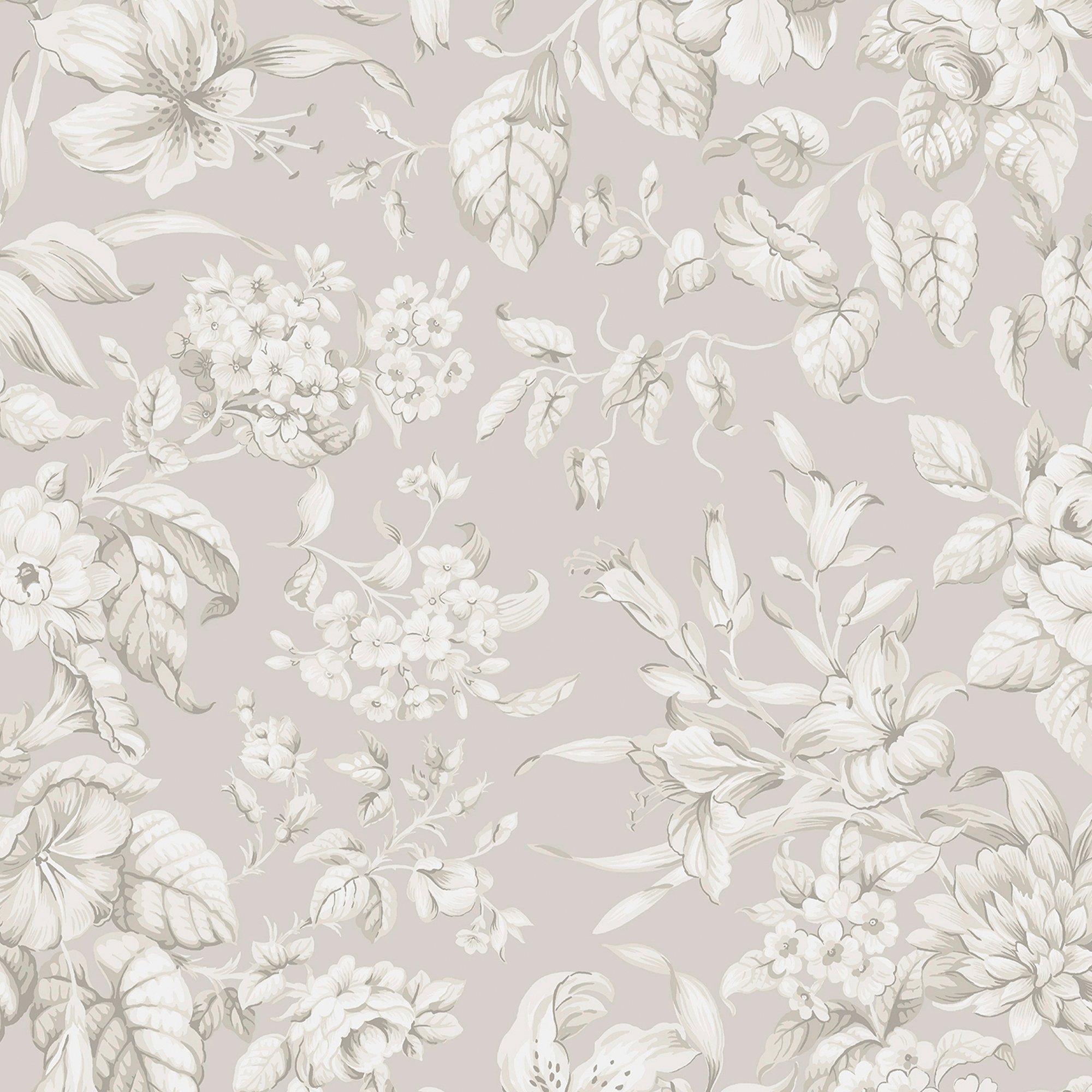 Dove Grey - Laura Ashley - Heledd Blooms Dove Grey Wallpaper - 3