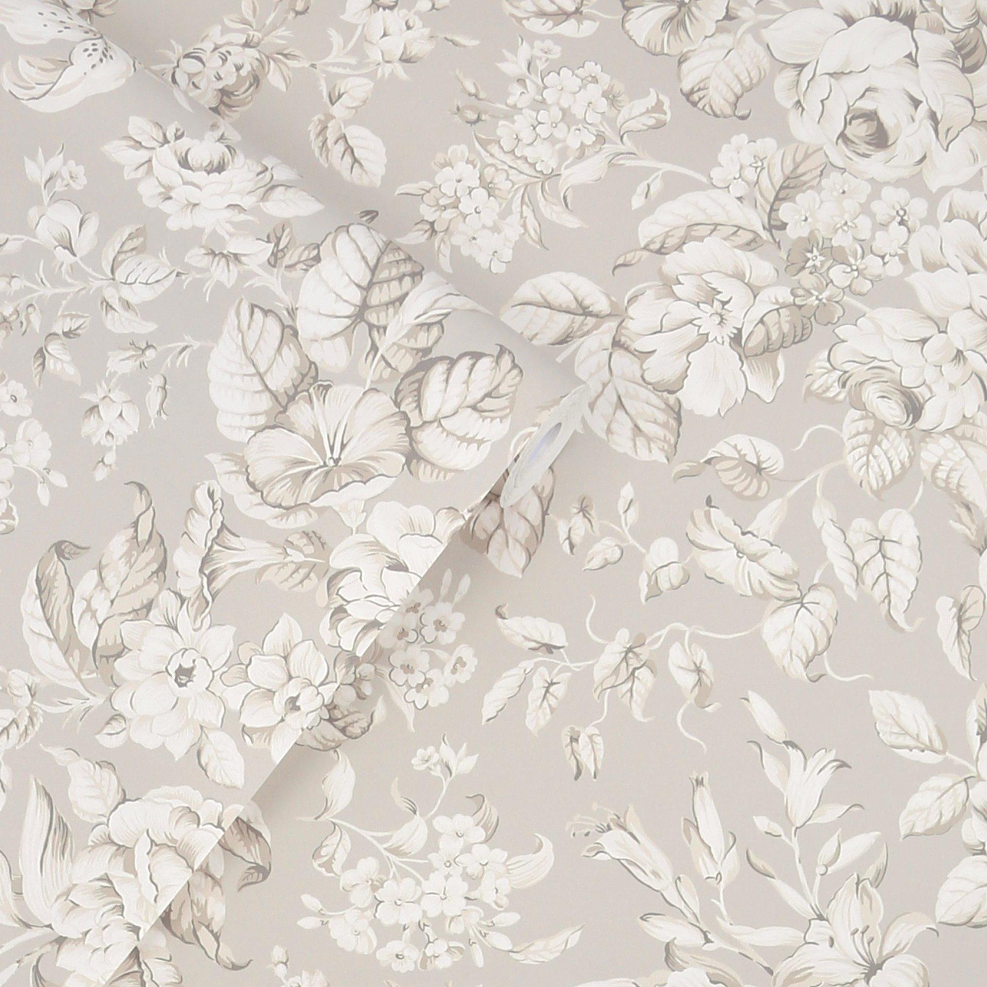 Dove Grey - Laura Ashley - Heledd Blooms Dove Grey Wallpaper - 4