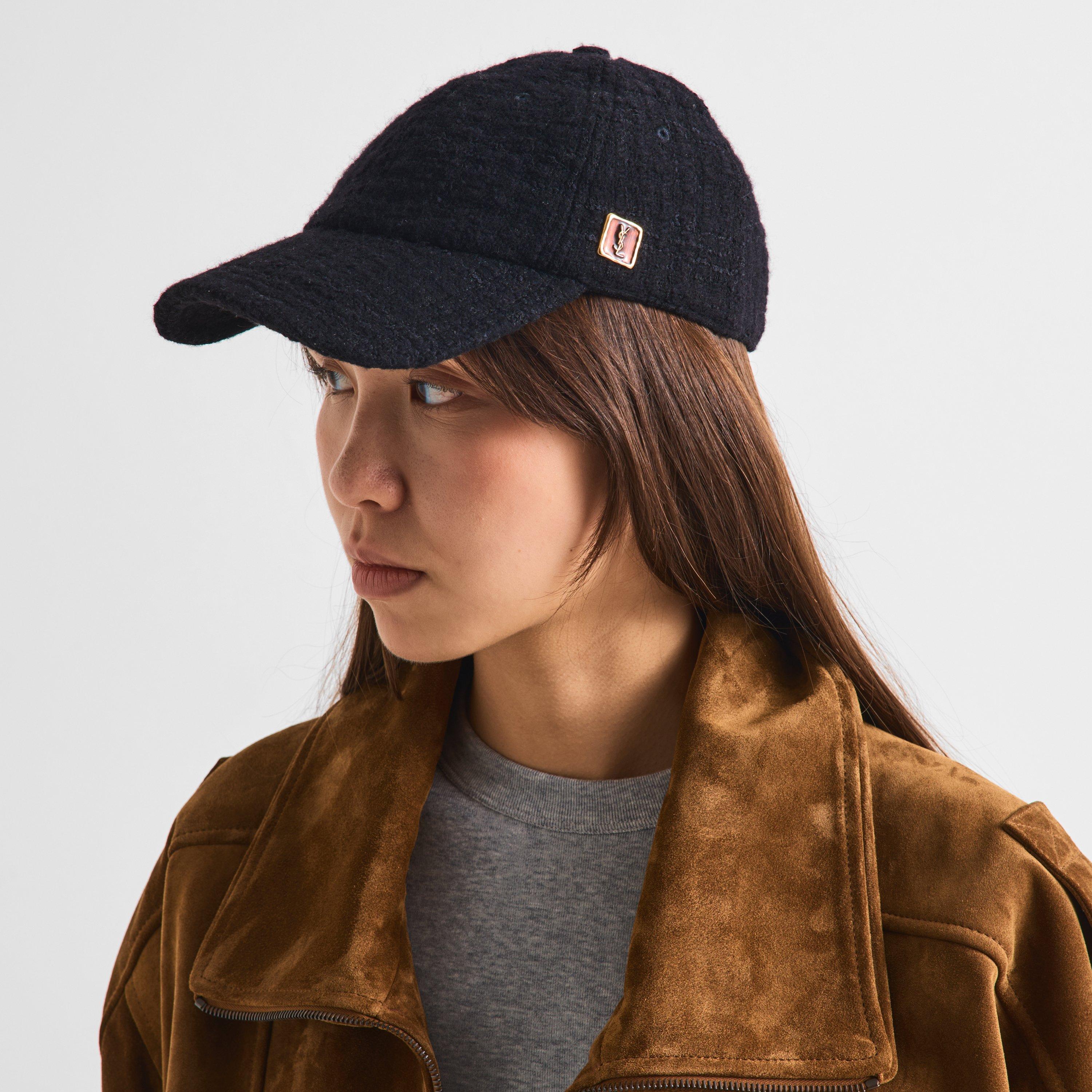 Black - Saint Laurent - Women's Wool Tweed Cap - 3