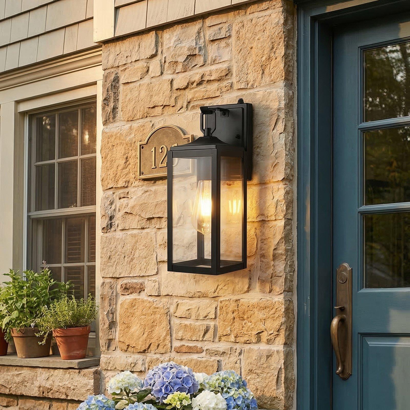Black - Breeins - Outdoor Wall Light with Motion Sensor - 1