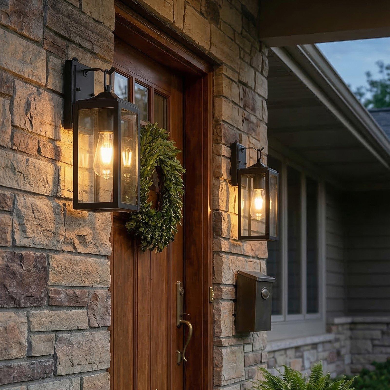 Black - Breeins - Outdoor Wall Light with Motion Sensor - 13