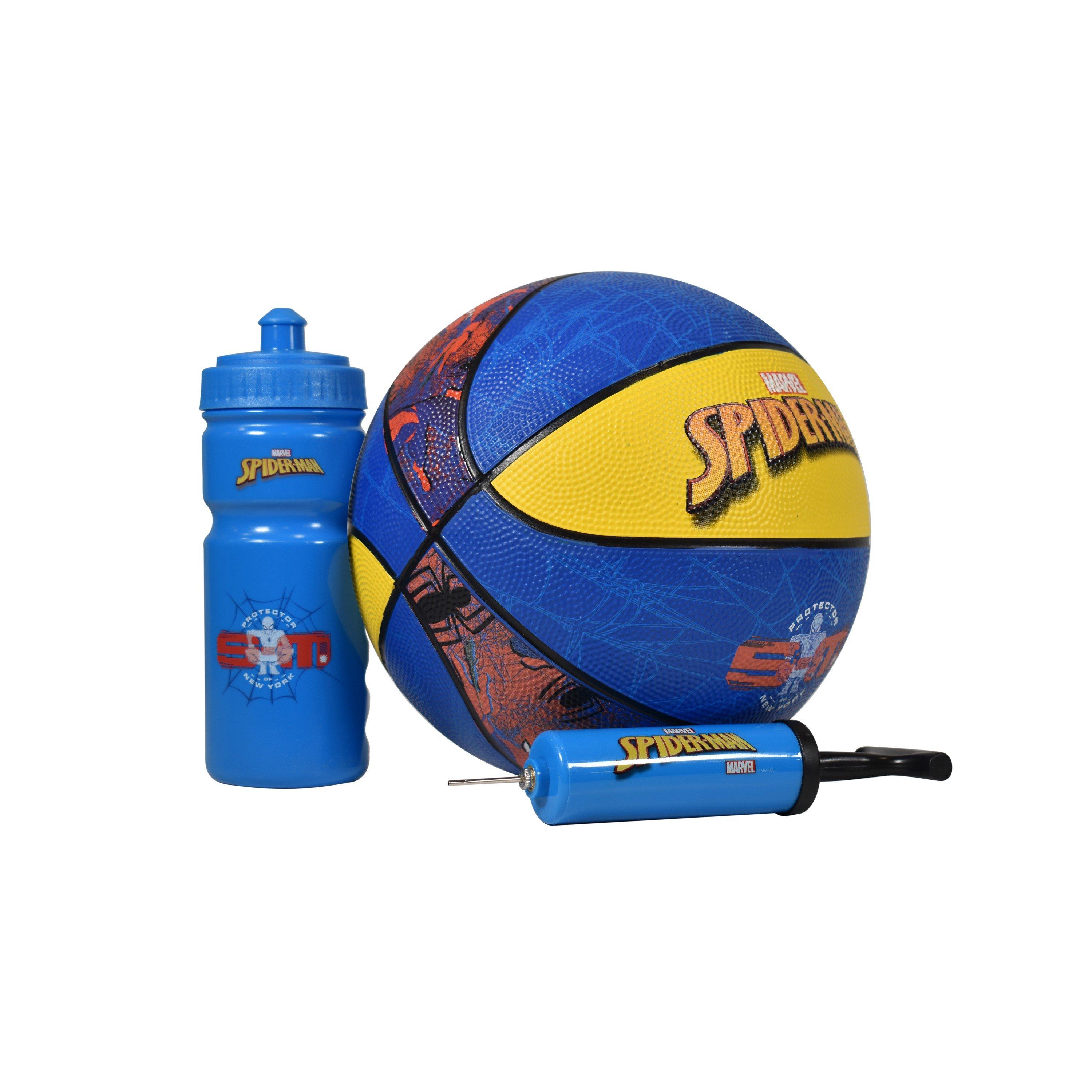 Multi - Hy-Pro - Spiderman Size 5 Basketball 500ml Bottle & Pump