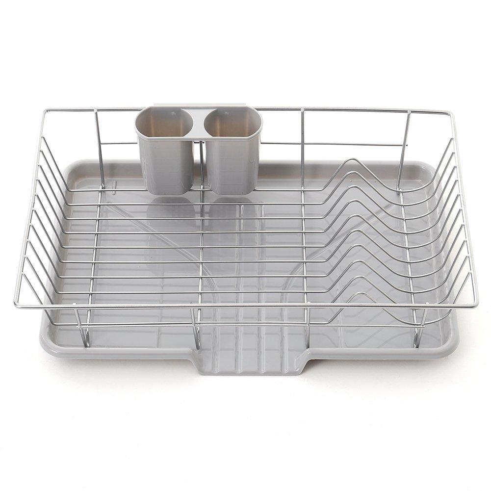 Multi - LIFE IDEAS - Metal Dish Drying Rack with a Removable Tray - 2