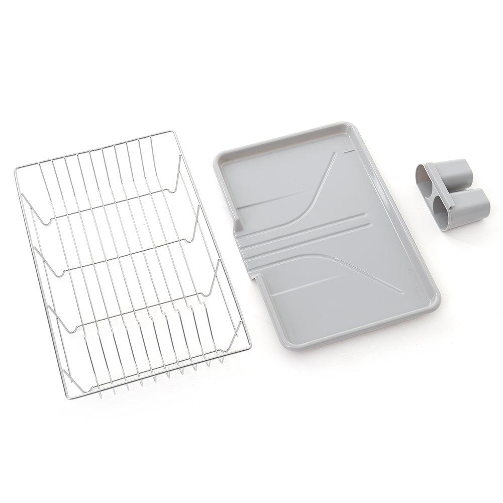 Multi - LIFE IDEAS - Metal Dish Drying Rack with a Removable Tray - 5