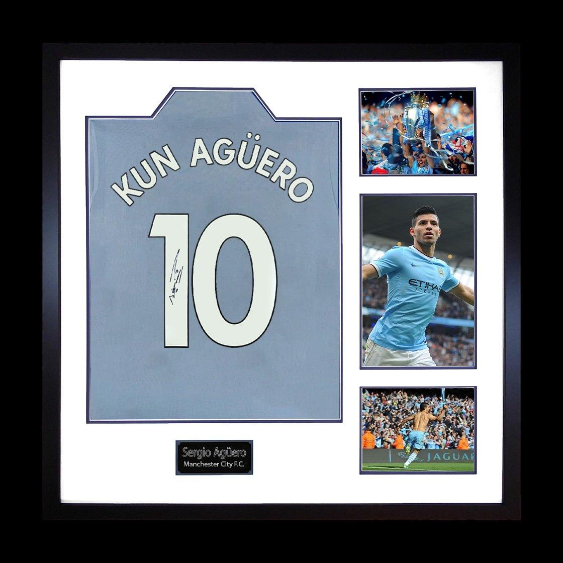 Blue - The Fan Cave - Sergio Aguero Signed Manchester City Shirt Elite F