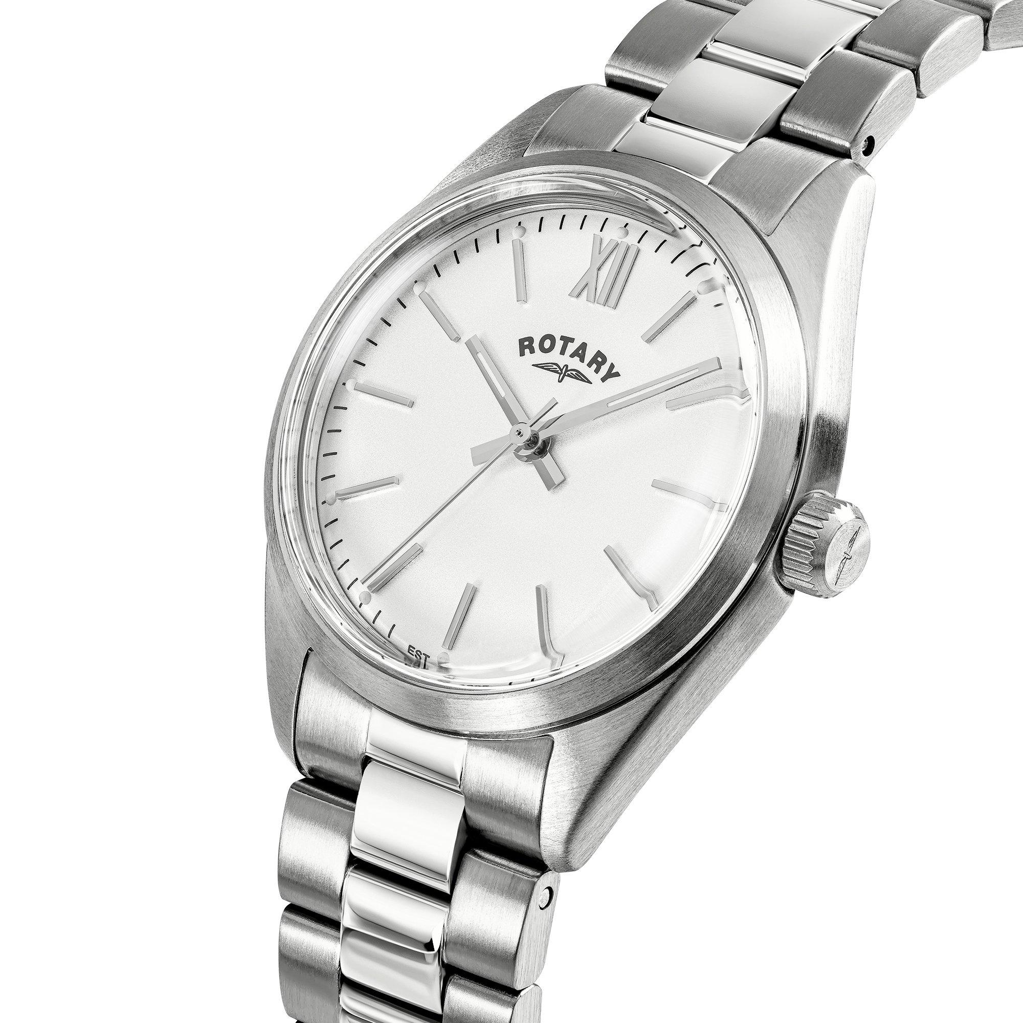 Silver - Rotary - Rotary Ladies Heritage White Dial SS Bracelet Watc - 2