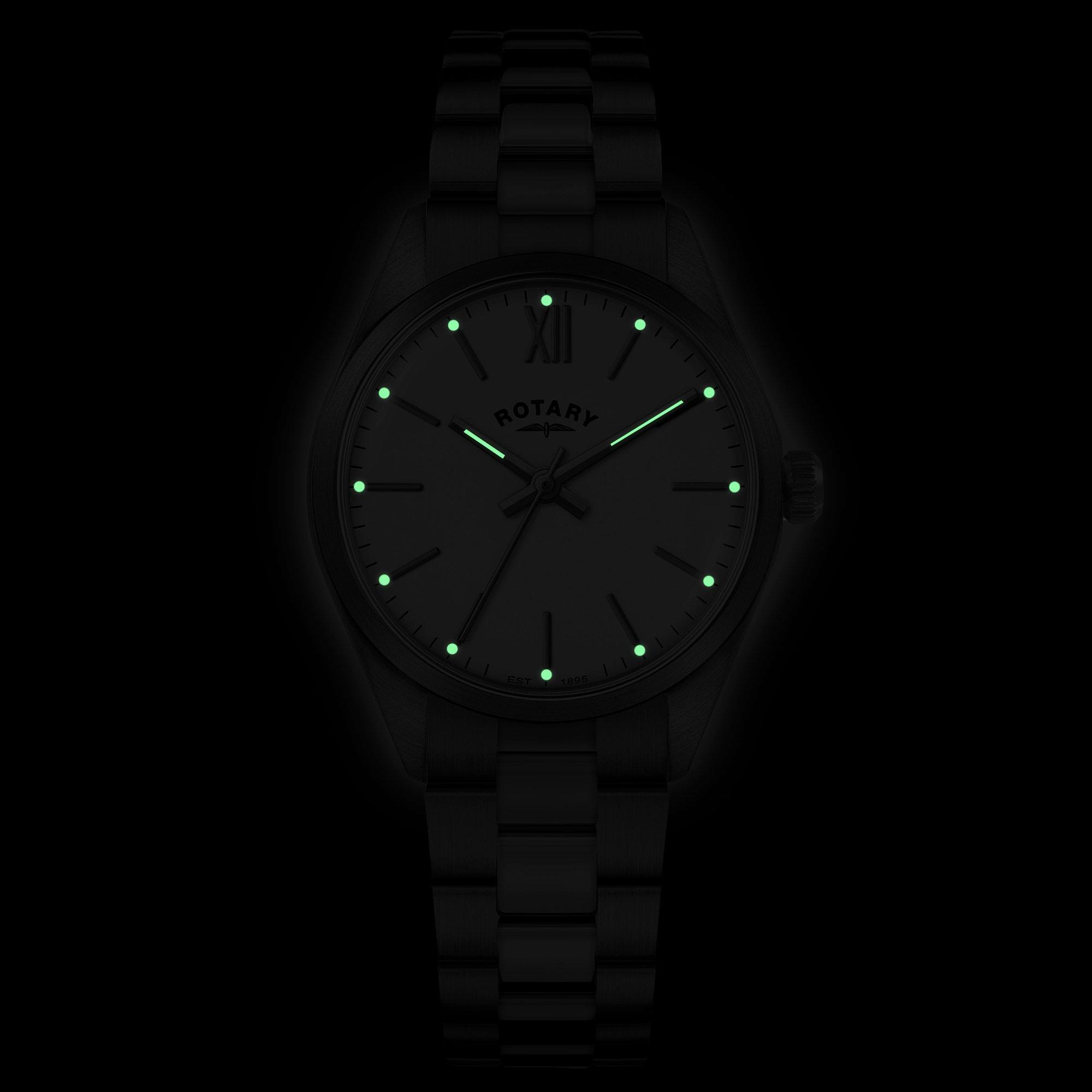 Silver - Rotary - Rotary Ladies Heritage White Dial SS Bracelet Watc - 5