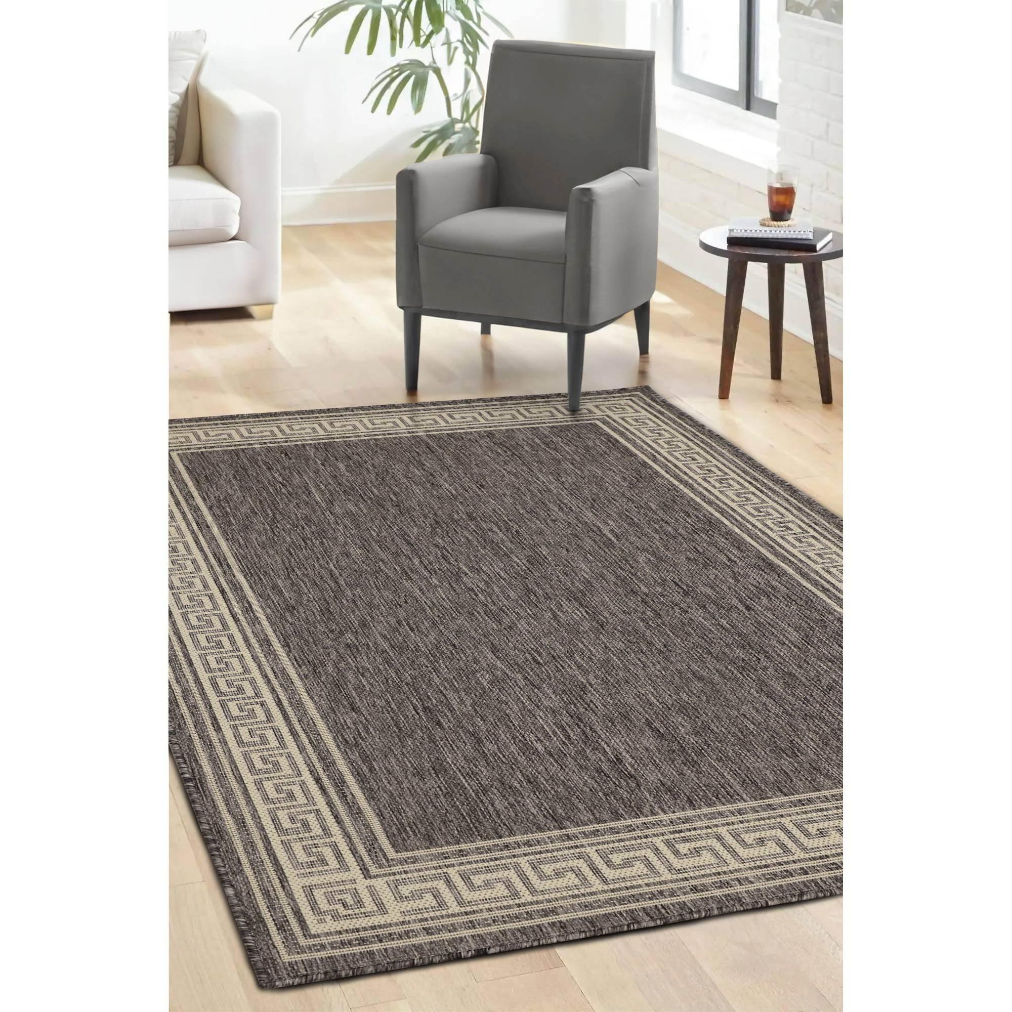 Homemaker  Gel Greek Key Rug Steel Grey - 60x230cm