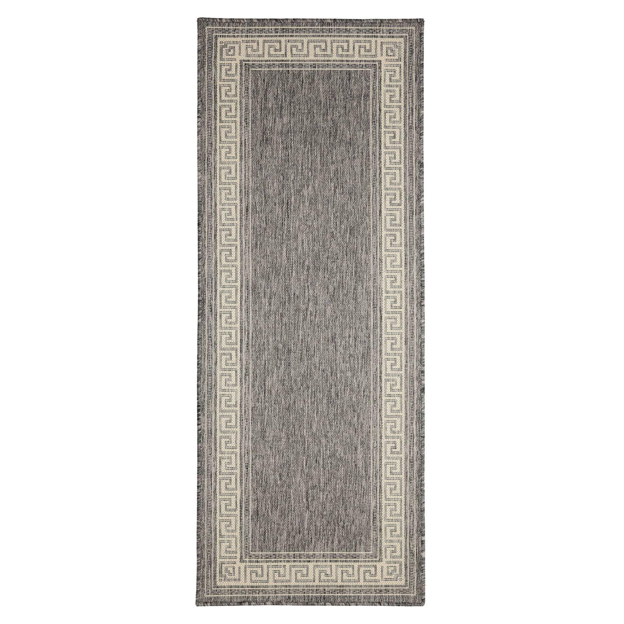Grey - Homemaker - Gel Greek Key Rug Steel Grey - 4