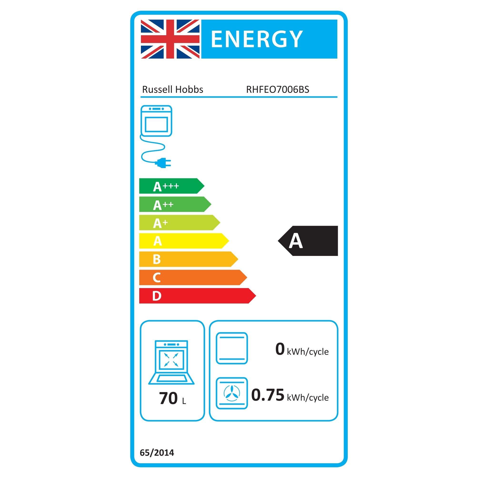 Black - Russell Hobbs - RHFEO7006BS Built In Electric Fan Oven - 6