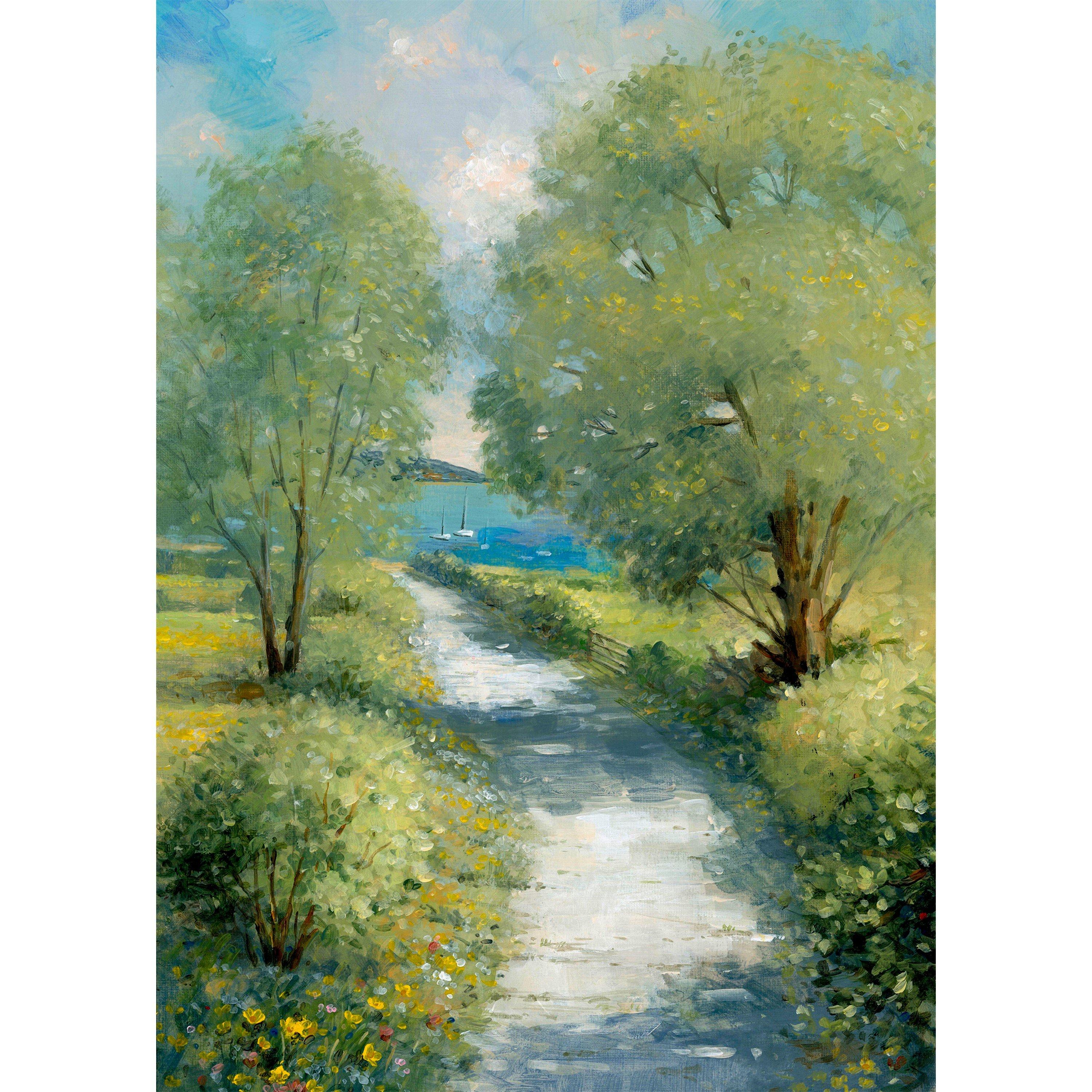 Green - Laura Ashley - Country Lane Print in a Wood Frame - 3