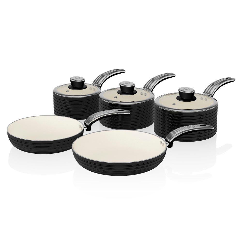Black - Swan - Retro 5 Piece Pan Set Black - 1