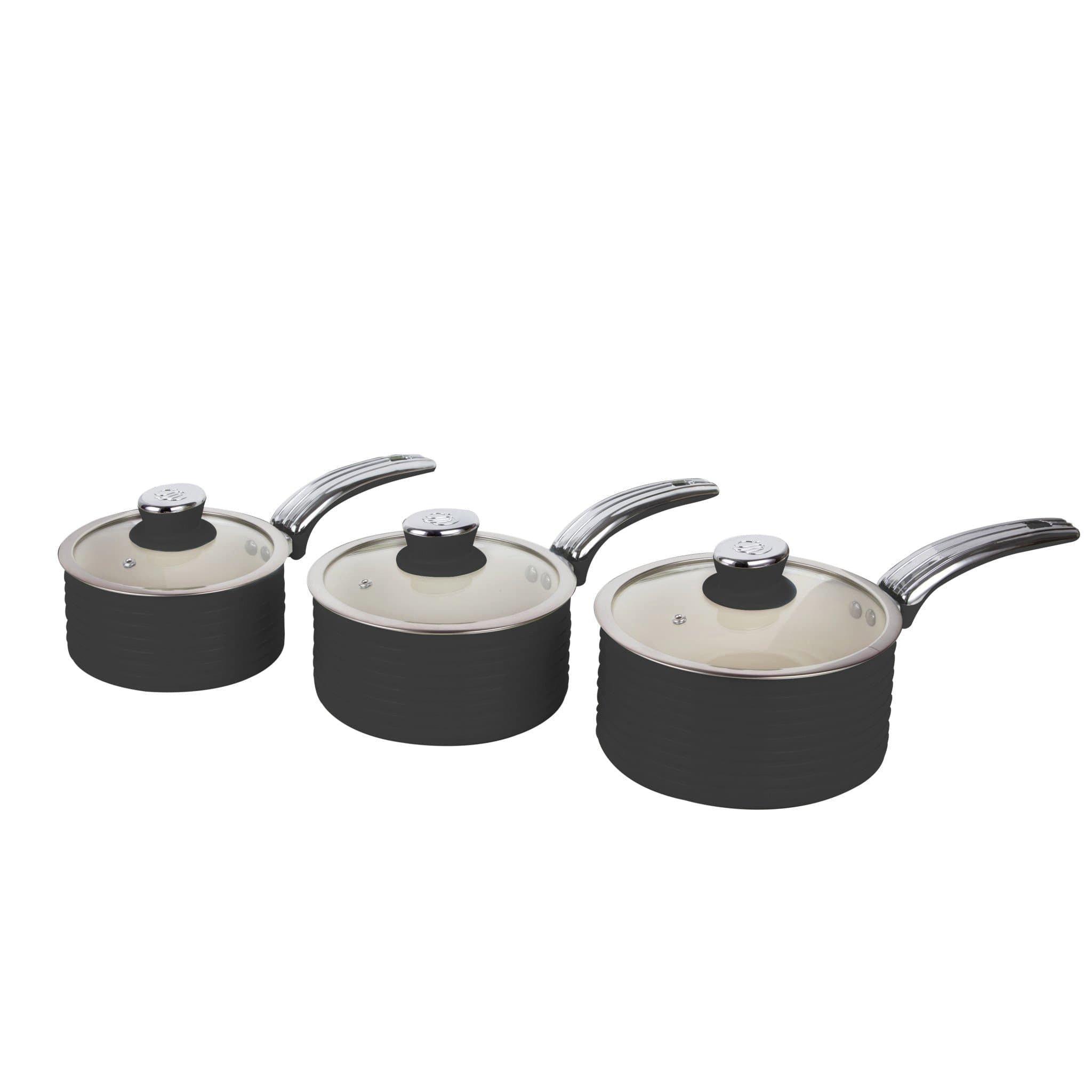 Black - Swan - Retro 5 Piece Pan Set Black - 2