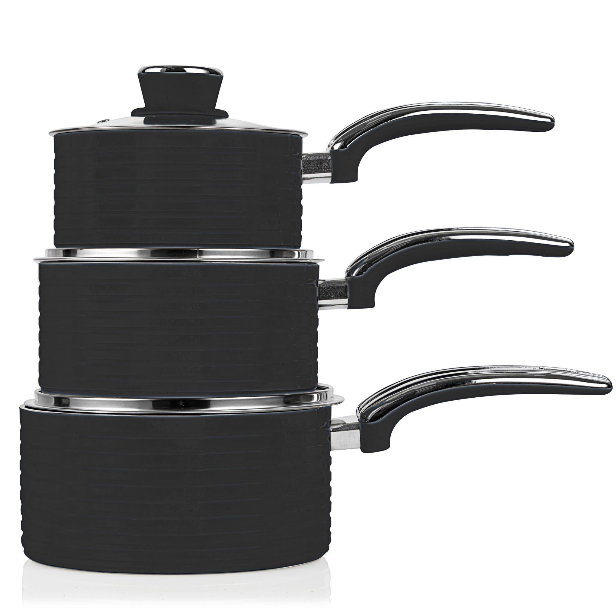 Black - Swan - Retro 5 Piece Pan Set Black - 4