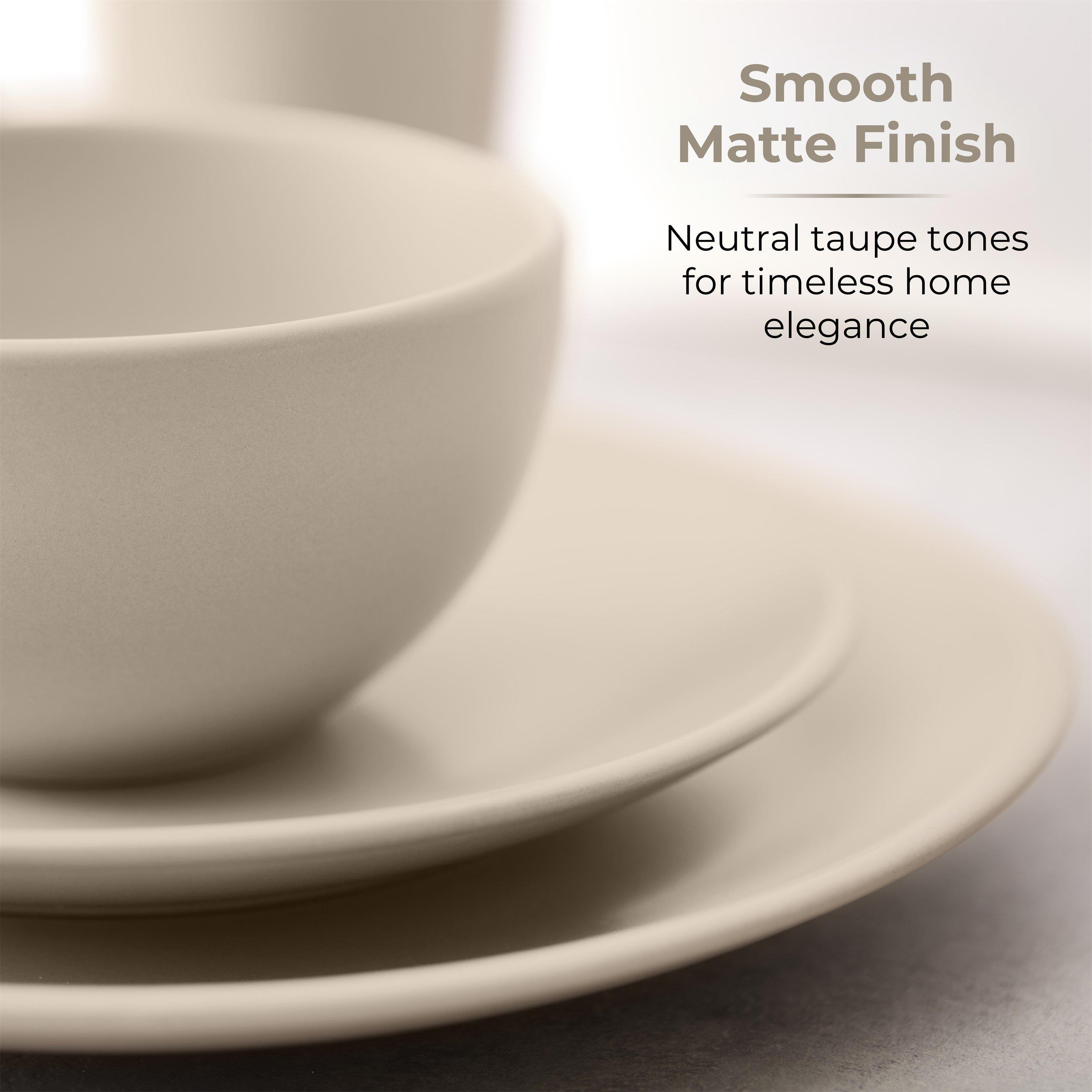 Taupe - Tower - Tower 16 Piece Dinner Set Smooth Matte Glaze Fini - 3