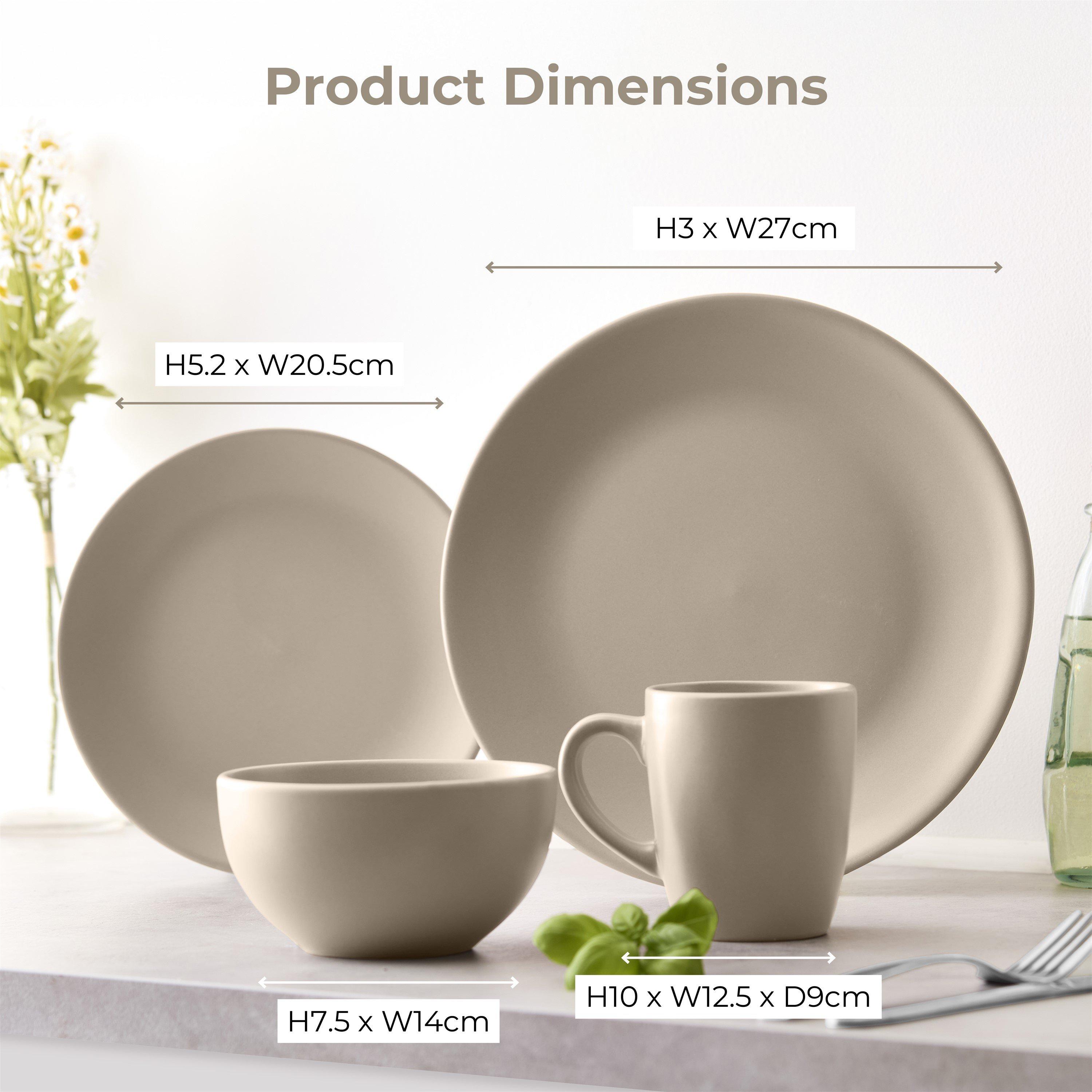 Taupe - Tower - Tower 16 Piece Dinner Set Smooth Matte Glaze Fini - 6