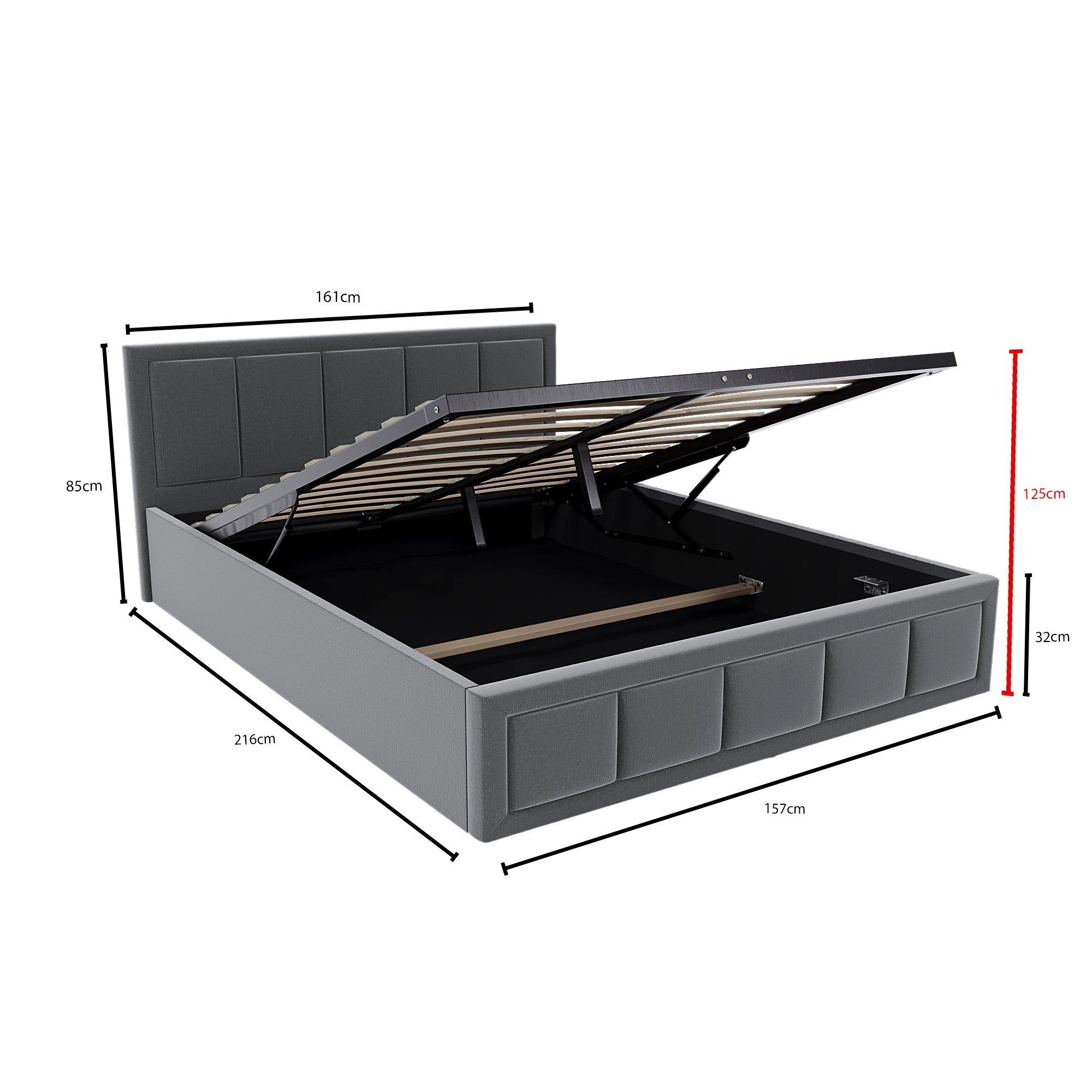 Light Grey - Lassic - Vanita King Size Ottoman Fabric Bed UKFR - 2