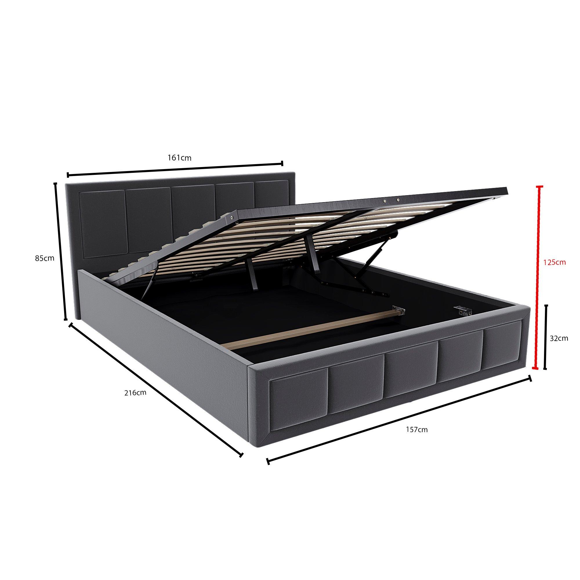 Dark Grey - Lassic - Vanita King Size Ottoman Fabric Bed UKFR - 2