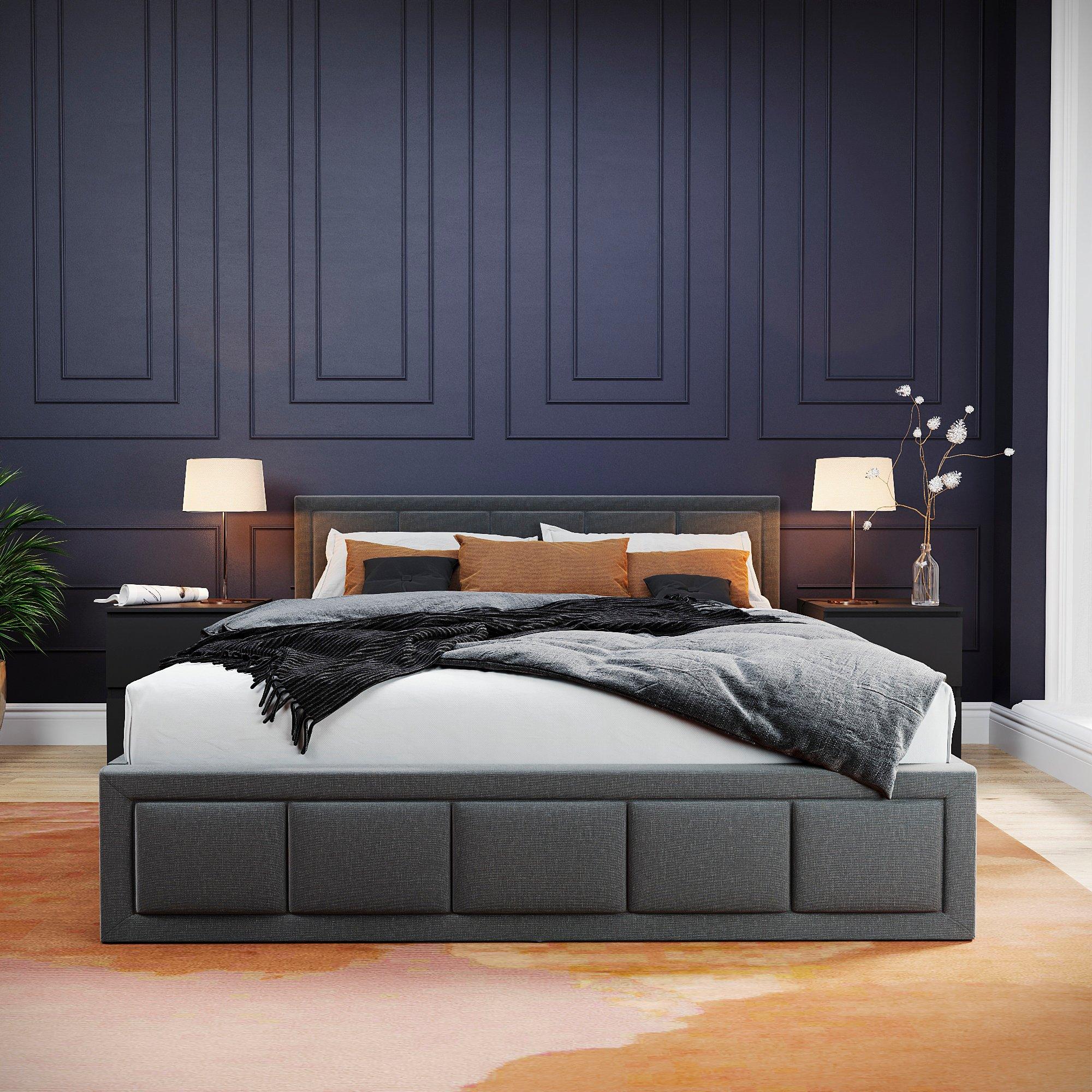 Dark Grey - Lassic - Vanita King Size Ottoman Fabric Bed UKFR - 5