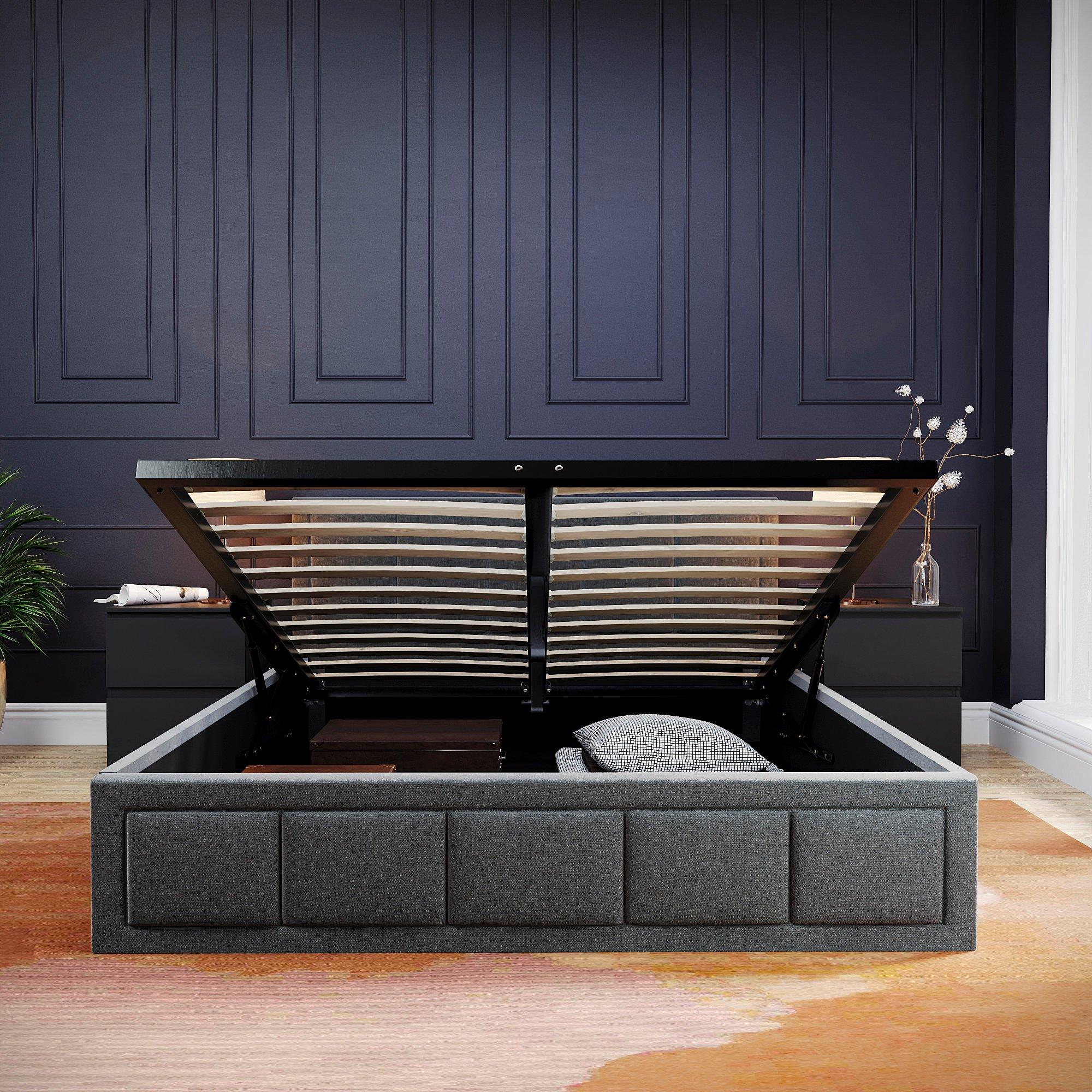 Dark Grey - Lassic - Vanita King Size Ottoman Fabric Bed UKFR - 6