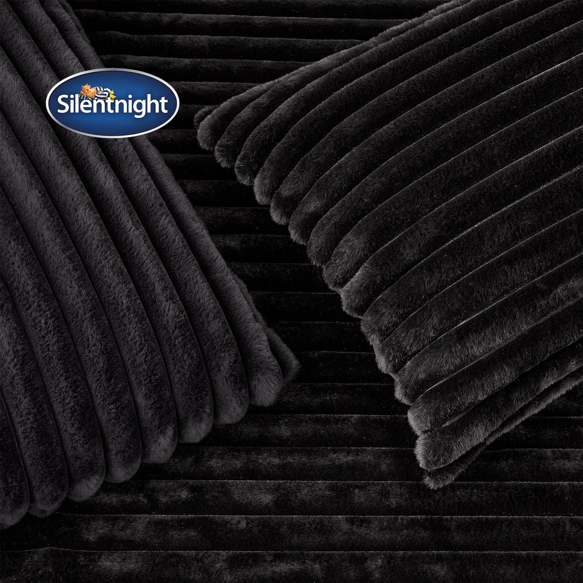 Black - Silentnight - Ribbed Faux Fur Duvet Set - 3
