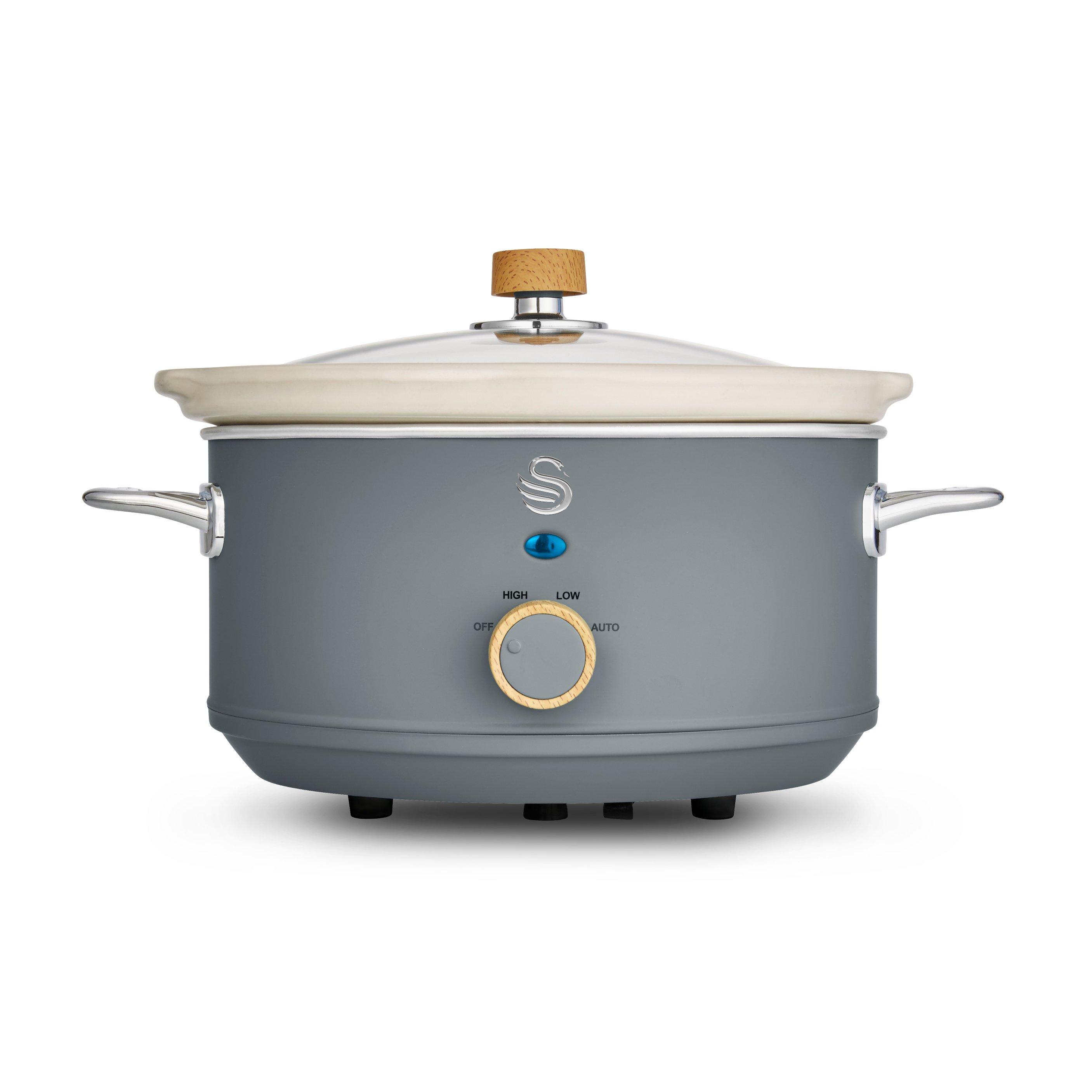 Swan Sf17021Gryn Retro Slow Cooker With 3 Temperature Settings, Keep Warm Function, 3.5L, 200W, Grey - Image 6