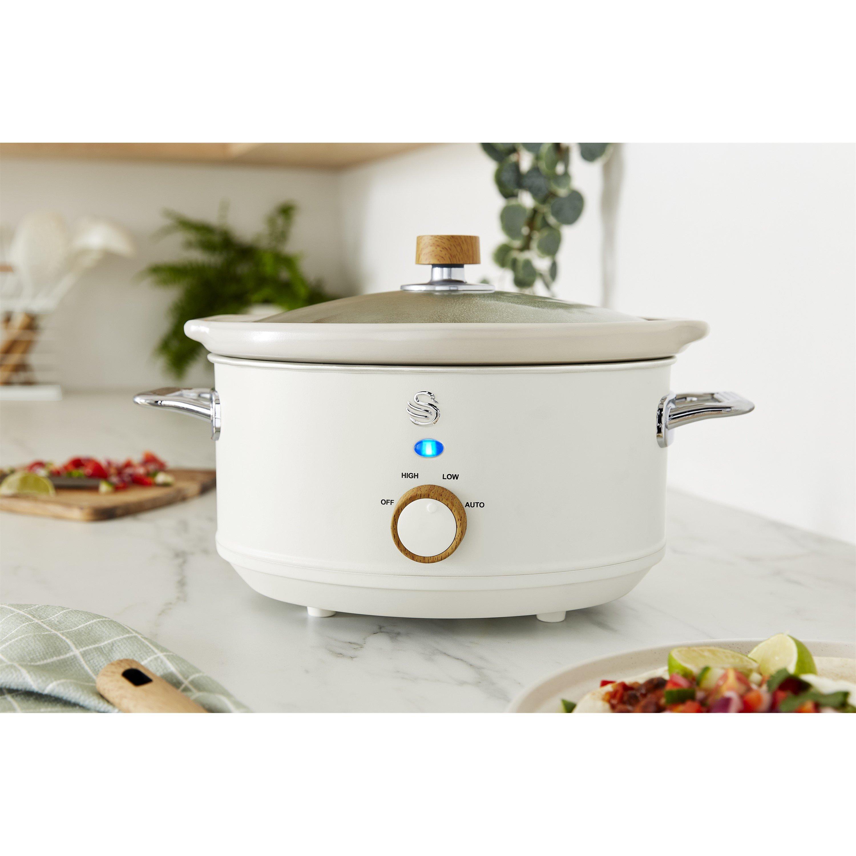 White - Swan - Nordic Manual Slow Cooker 3.5L Removable Pot White - 2