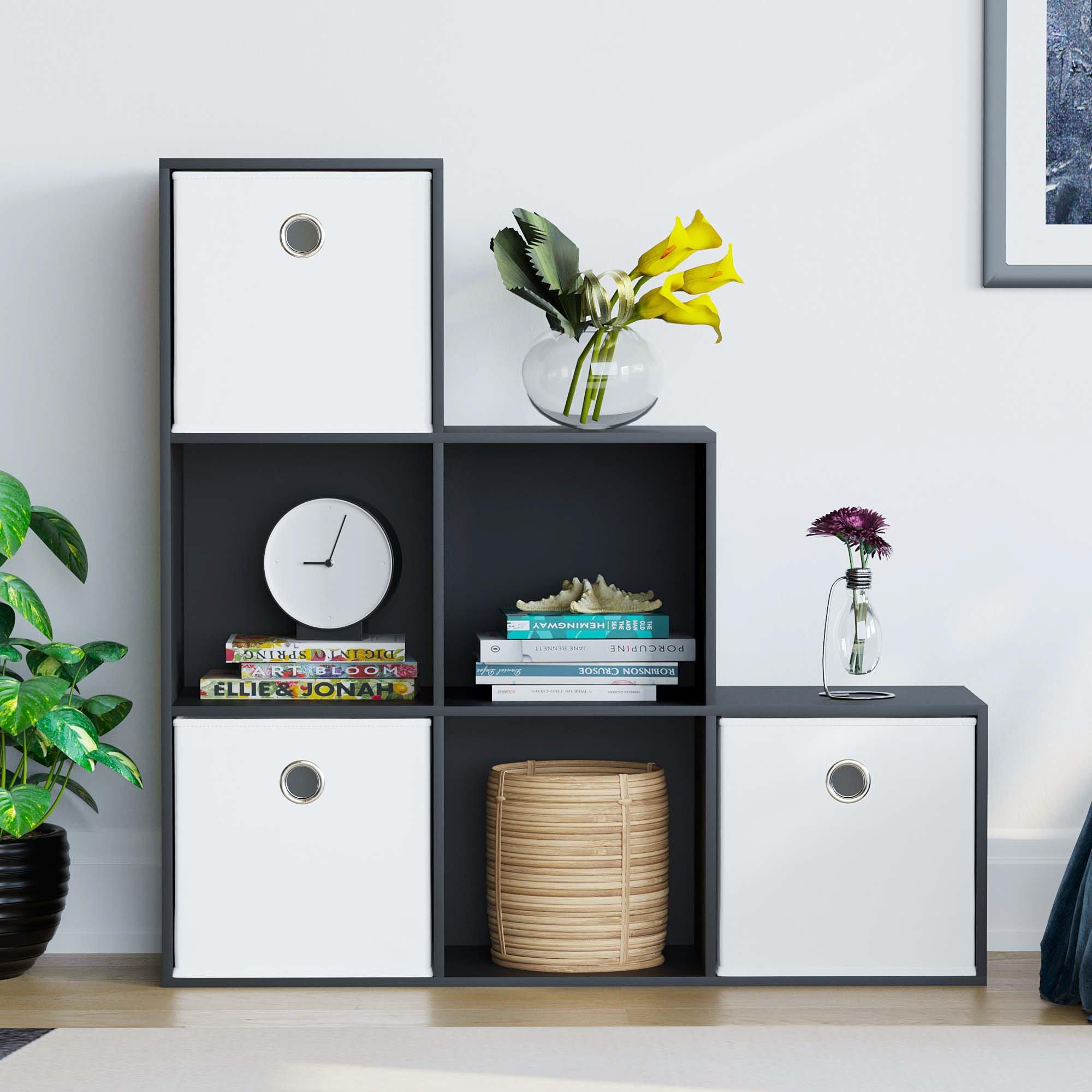 White - Lassic - 6 Cube Storage Unit (B) + Set of 3 Storage Cubes - 3