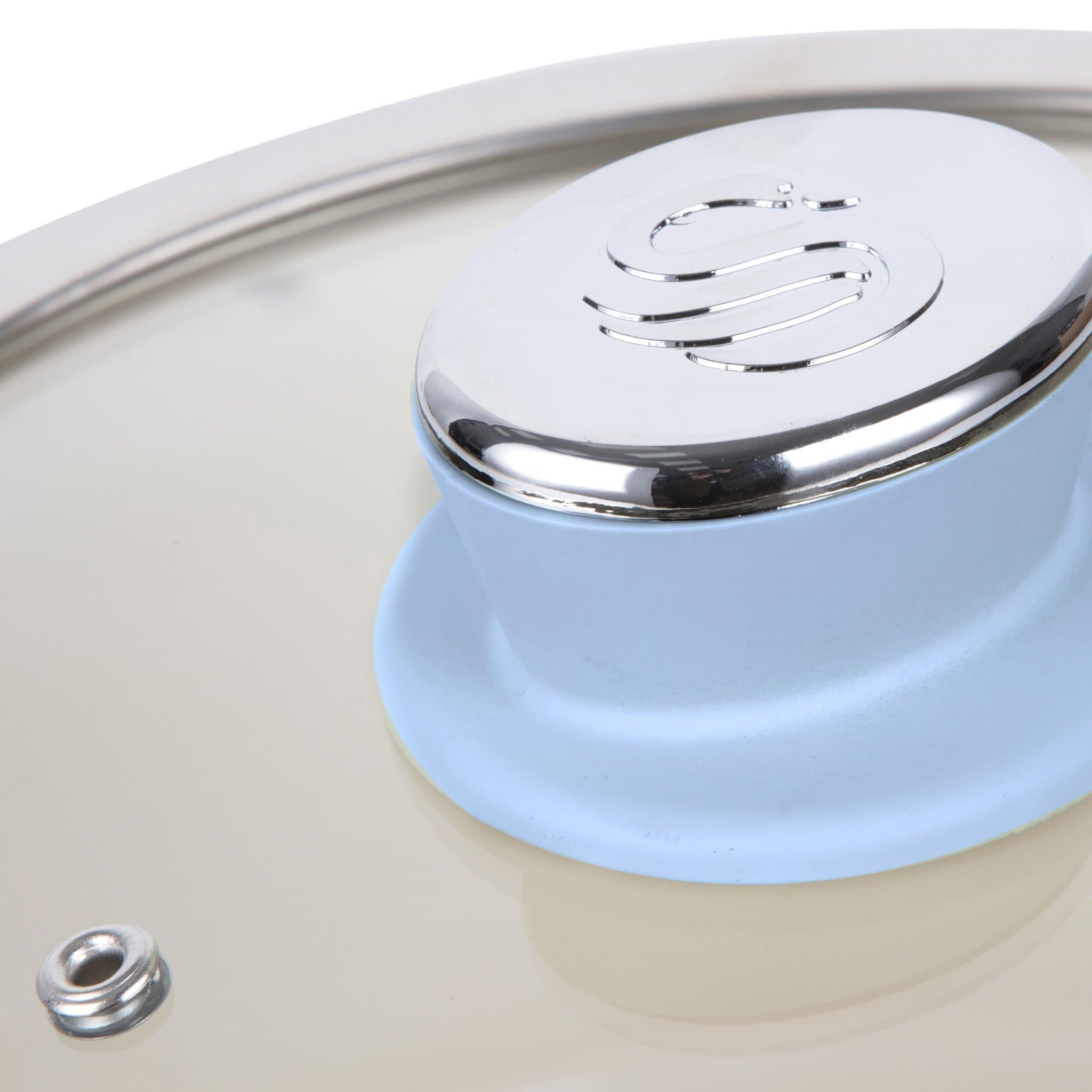 Blue - Swan - Retro 3 Piece Saucepan Set Blue - 9