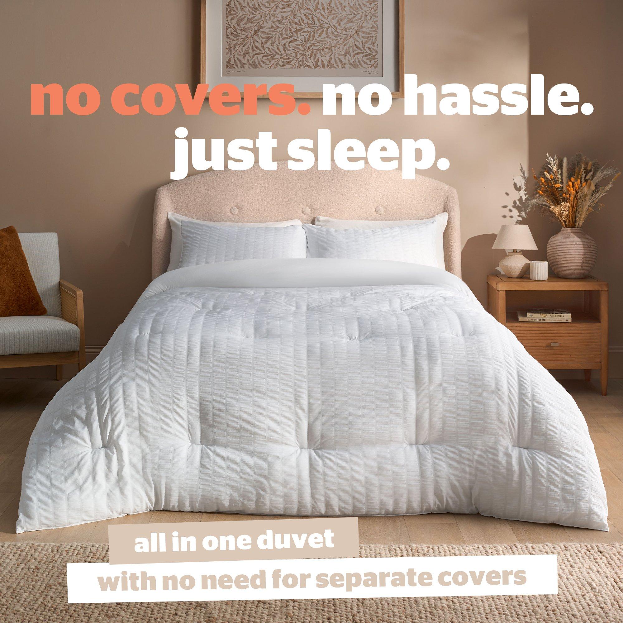 White - Silentnight - Coverless Duvet Seersucker 10.5 Tog - 2